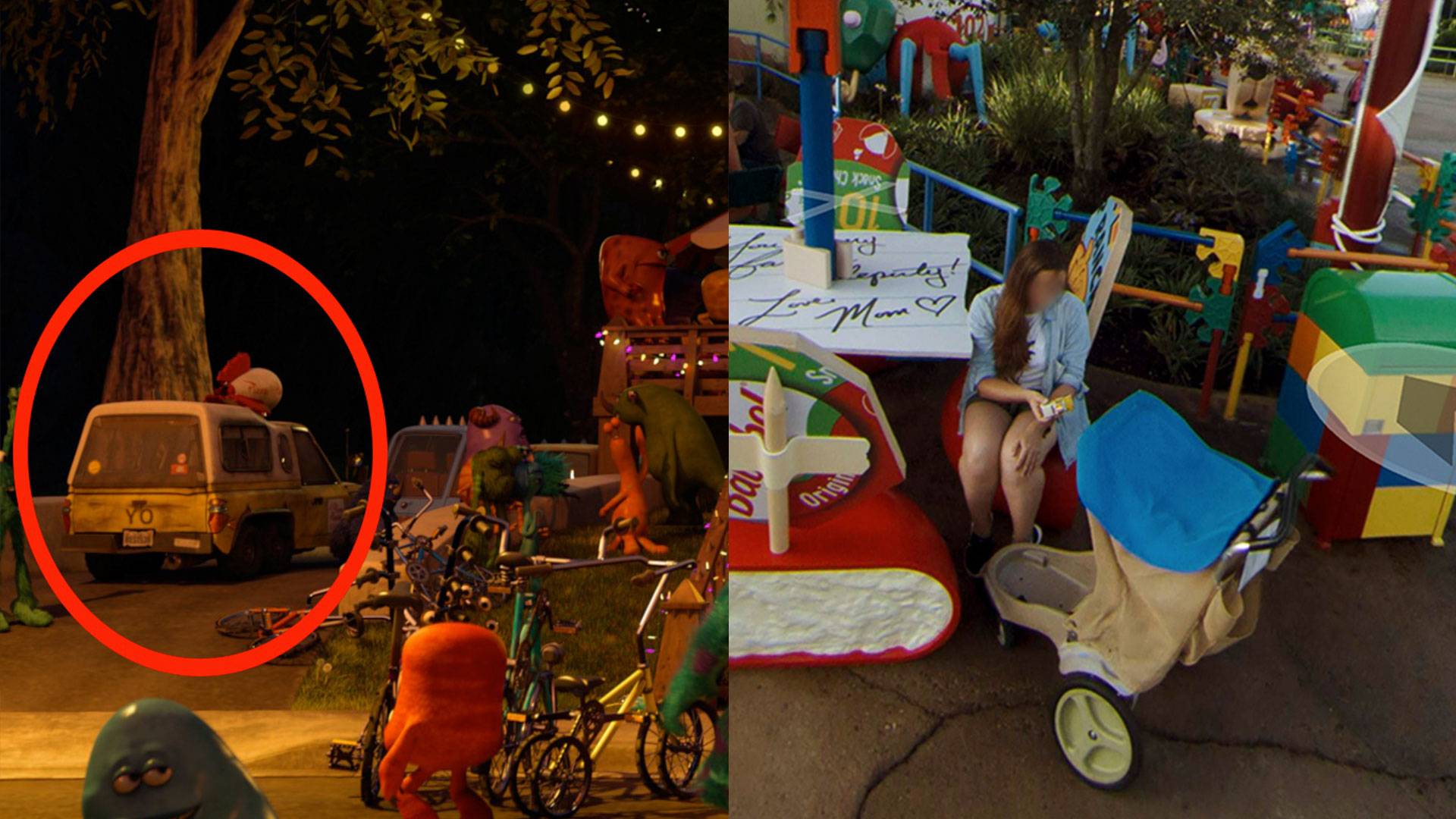Easter Eggs in Google Street View of Toy Story Land