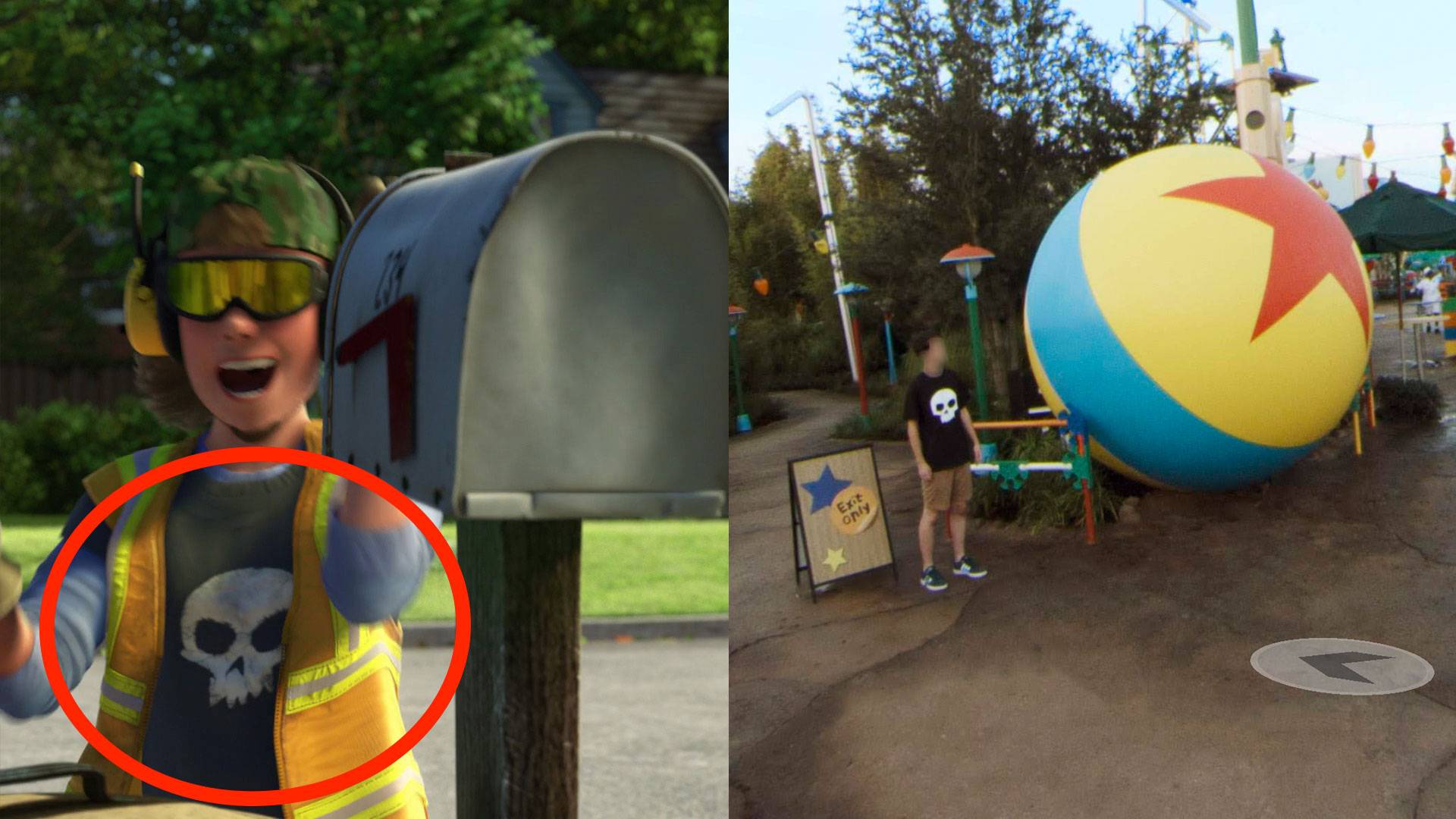 Easter Eggs in Google Street View of Toy Story Land