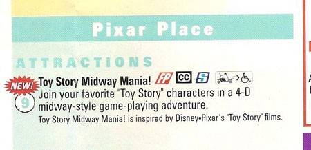 New Studios map showing Toy Story Midway Mania
