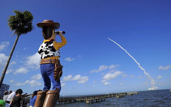 Woody visits the Cape to see Buzz head to Space in the Space Shuttle