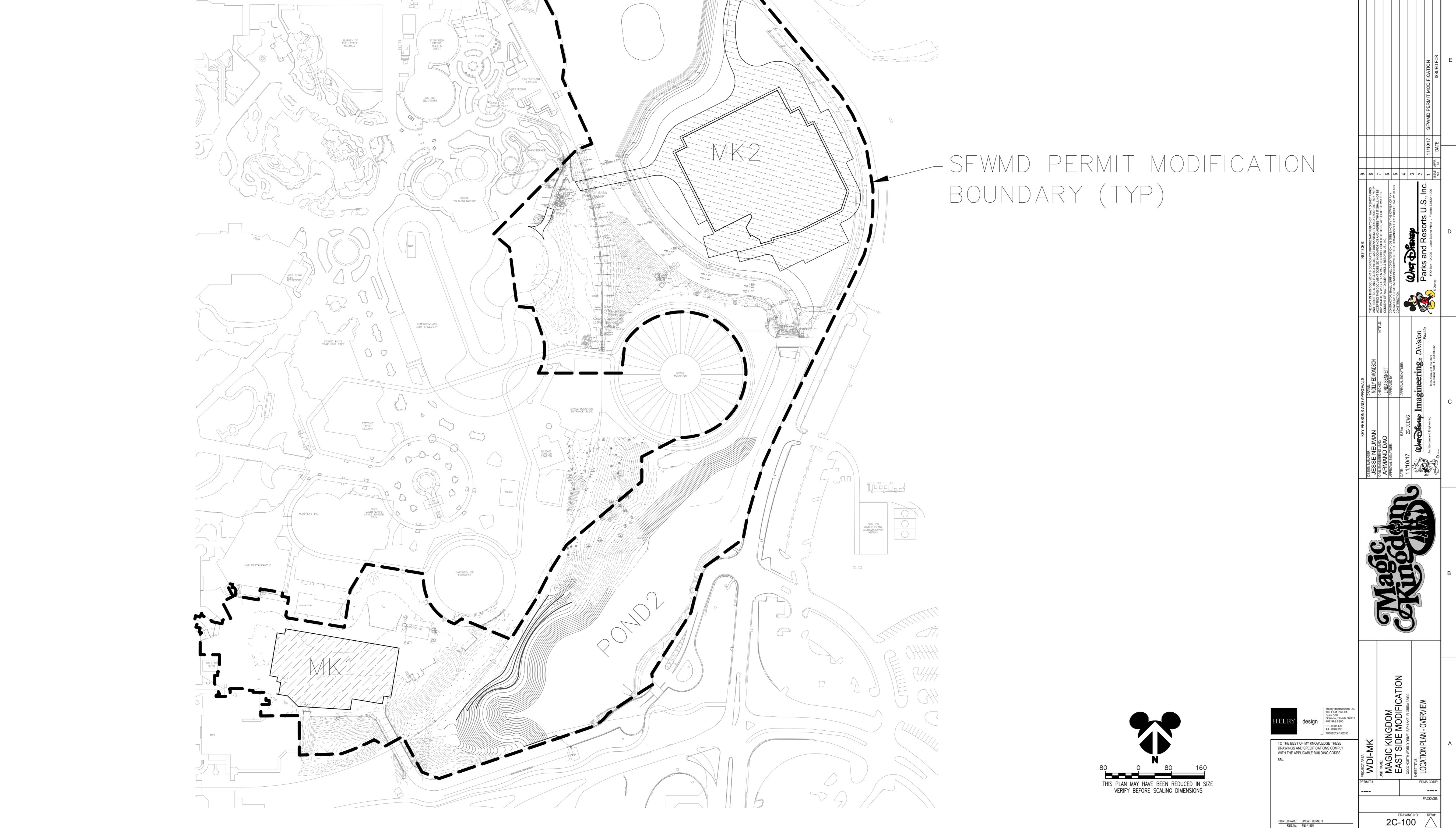 PHOTO - Recently filed permits show the precise location of the TRON  coaster and new Main Street Theater