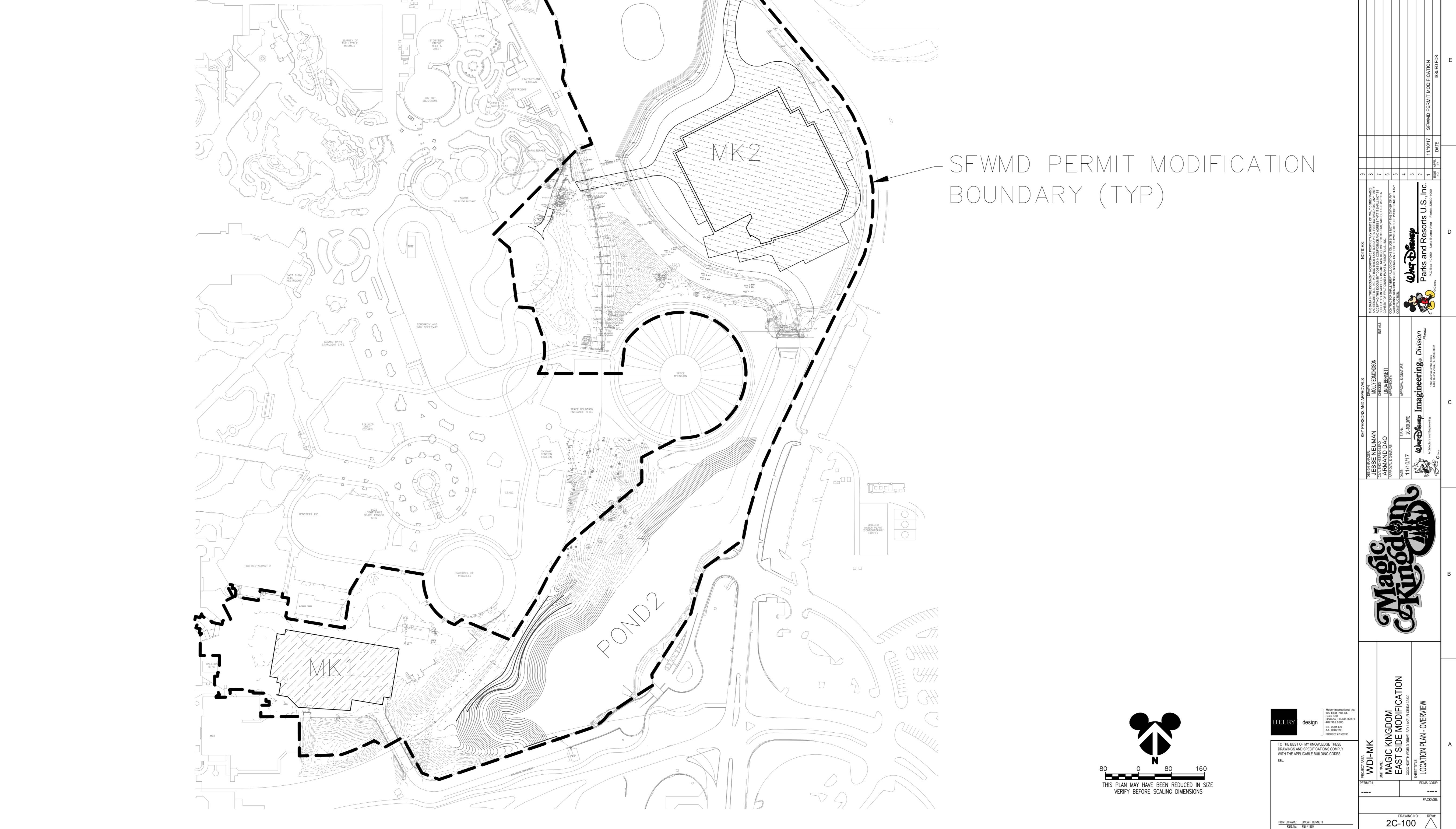 PHOTO - Recently filed permits show the precise location of the TRON coaster and new Main Street Theater