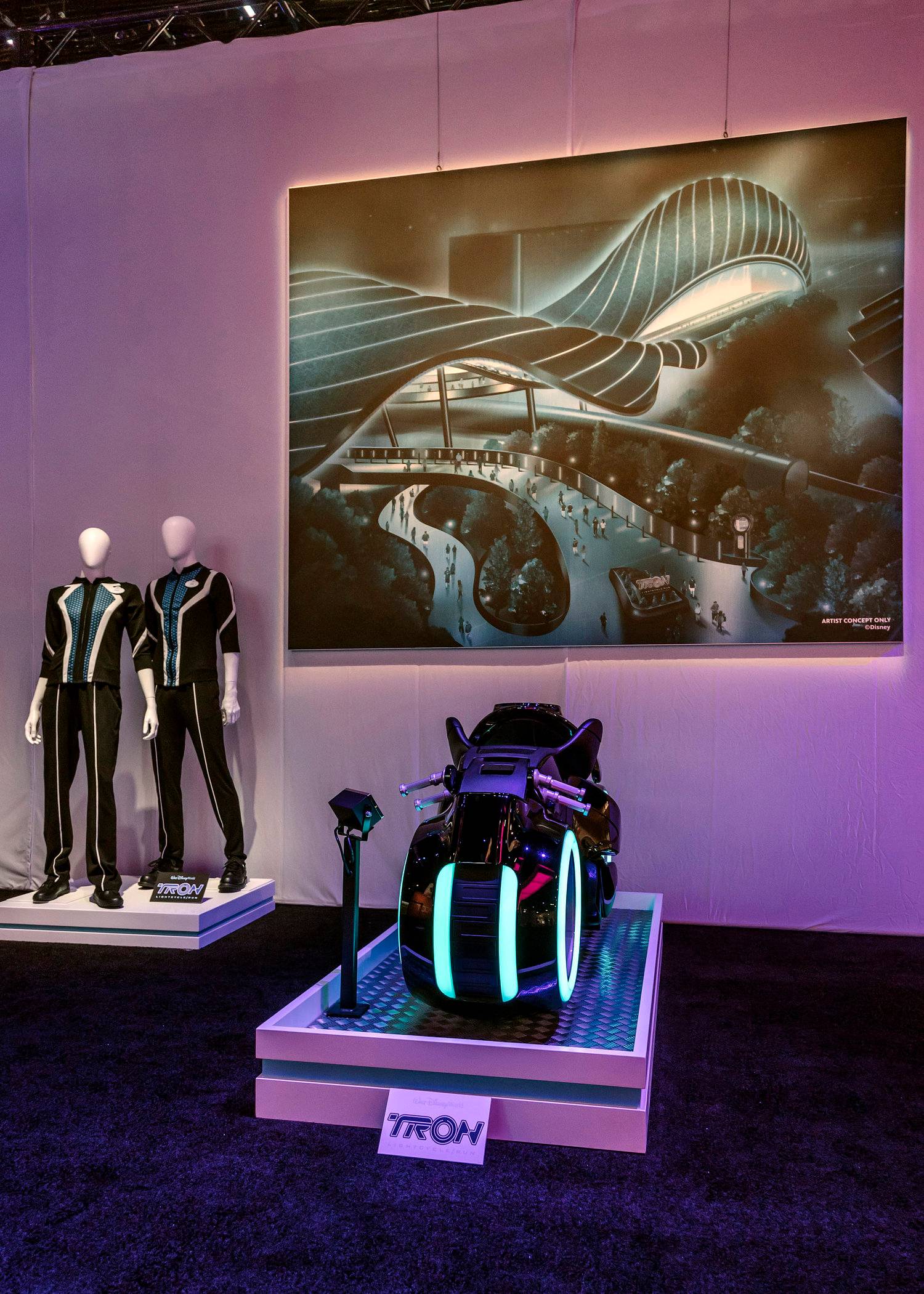 TRON Lightcycle Run costume and ride vehicle