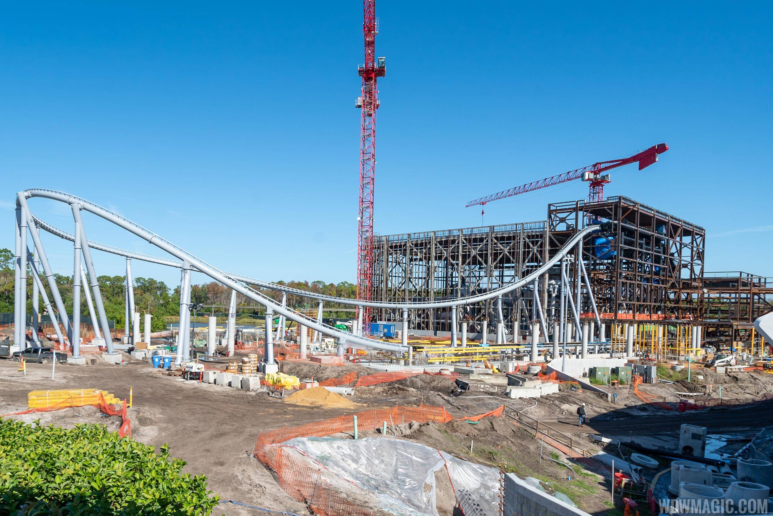 PHOTOS Latest look at TRON Lightcycle Run construction at the