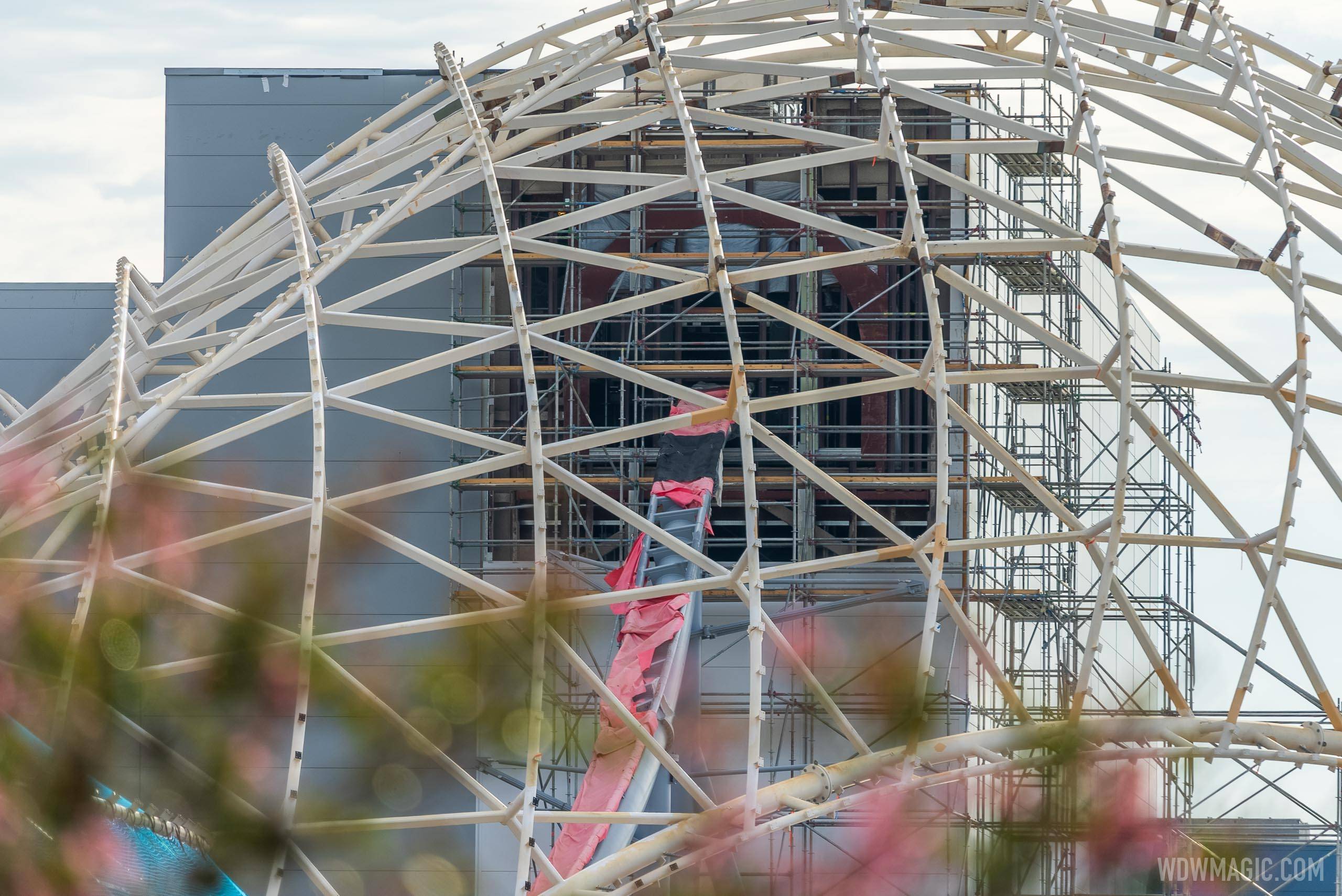 TRON Lightcycle Run construction at Walt Disney World