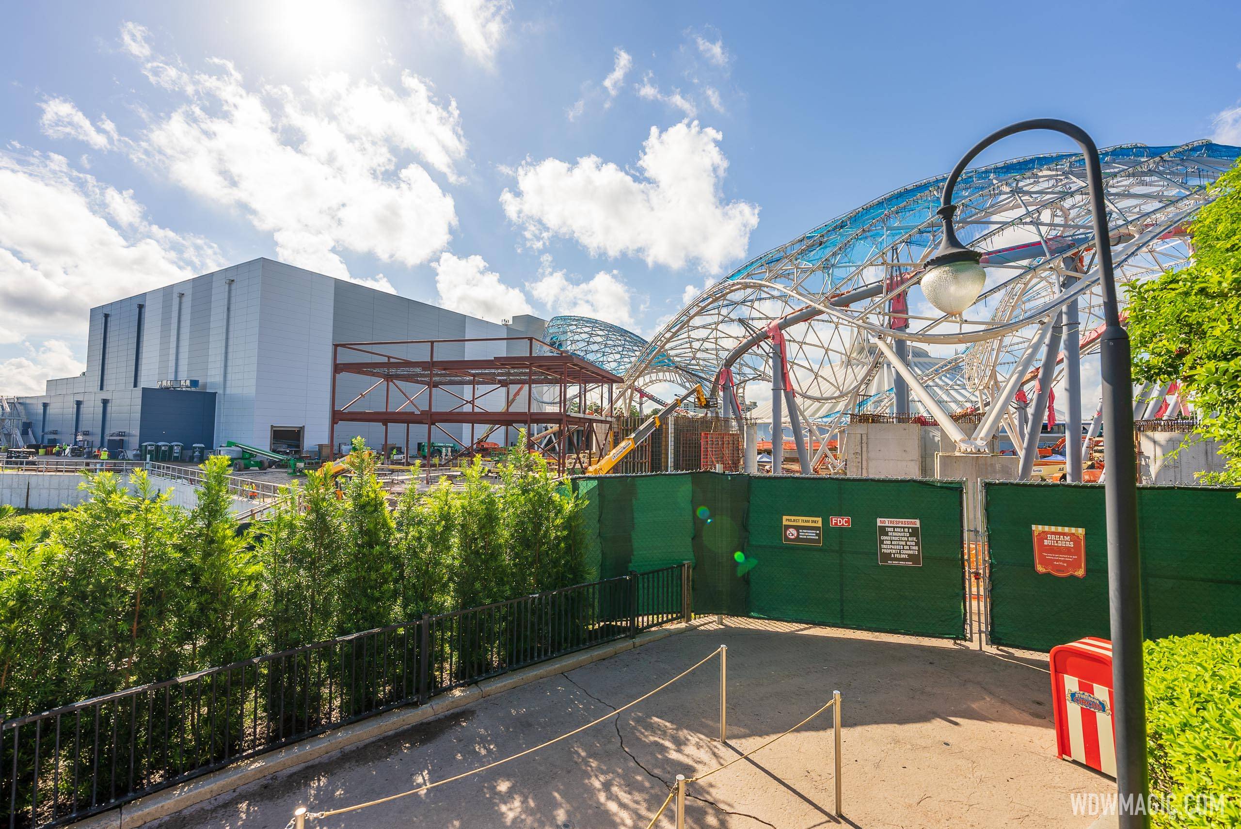 More structures are being added to the TRON Lightcyle Run site at the Magic Kingdom