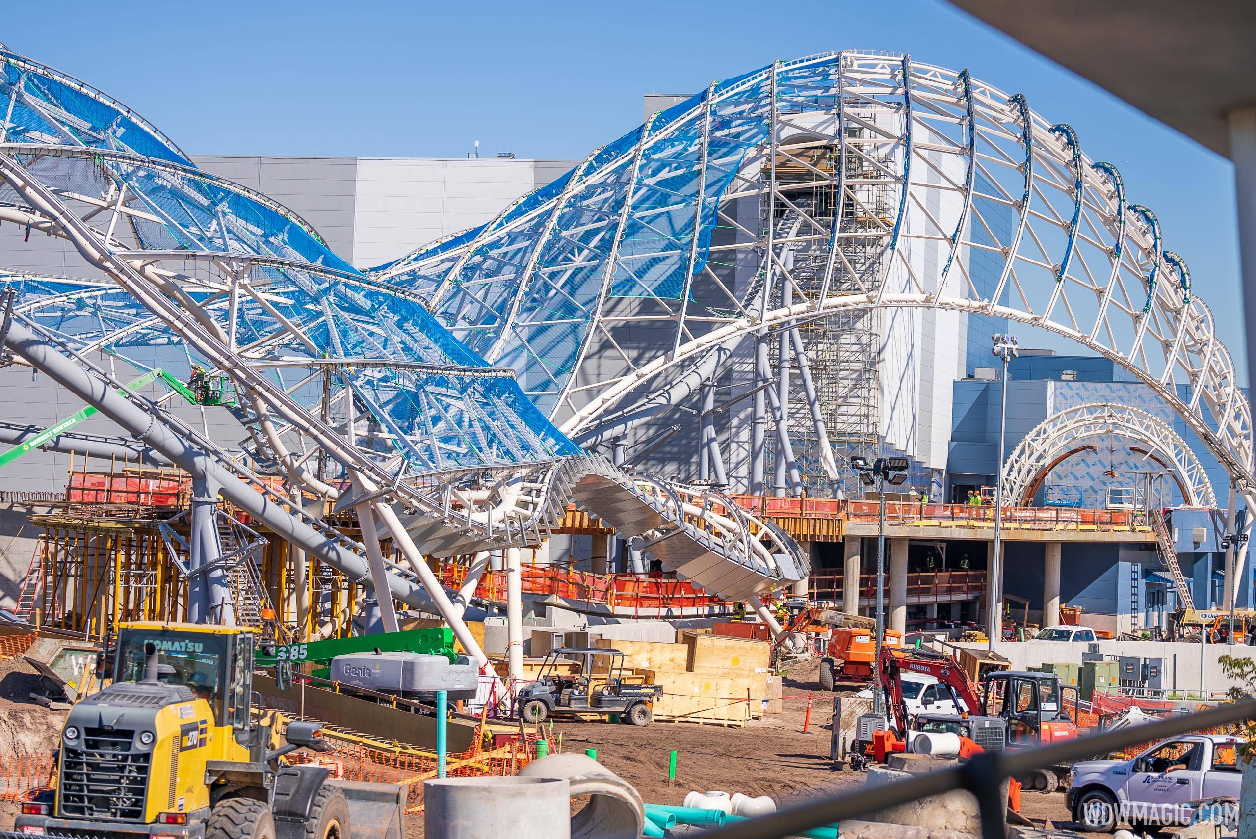 TRON Lightcycle Run construction update from Magic Kingdom