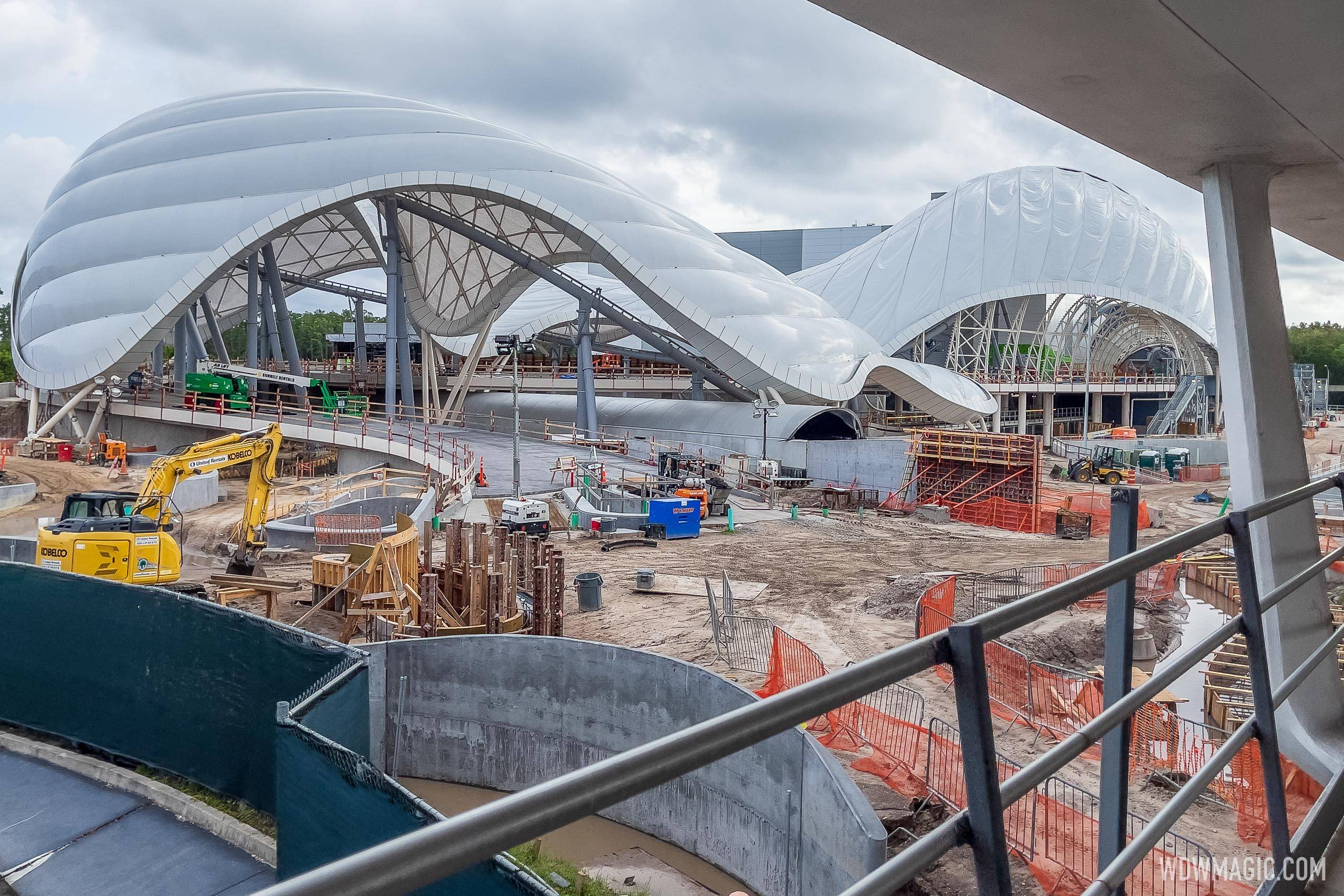 Latest look at TRON Lightcycle Run construction from Magic Kingdom