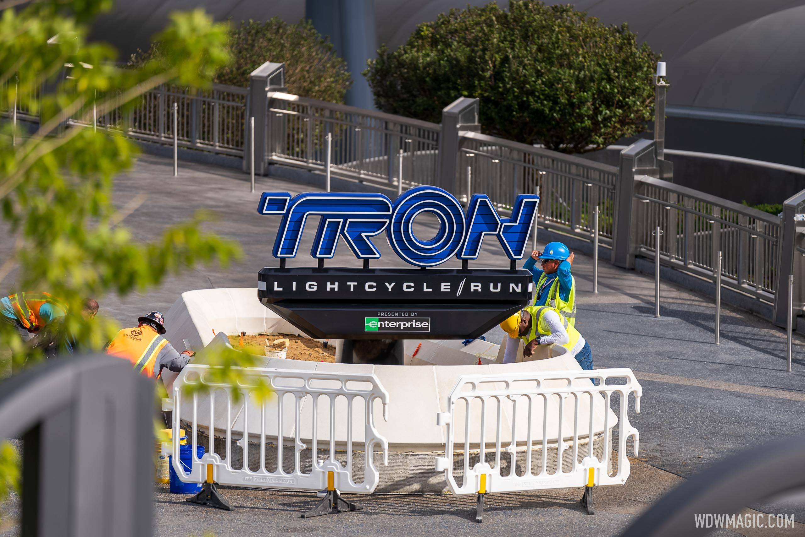 More views of the TRON Lightcycle Run marquee sign