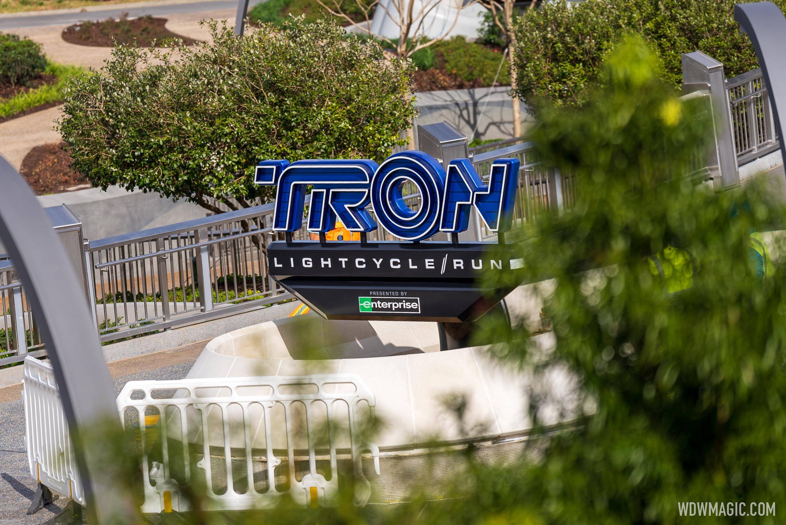 More views of the TRON Lightcycle Run marquee sign