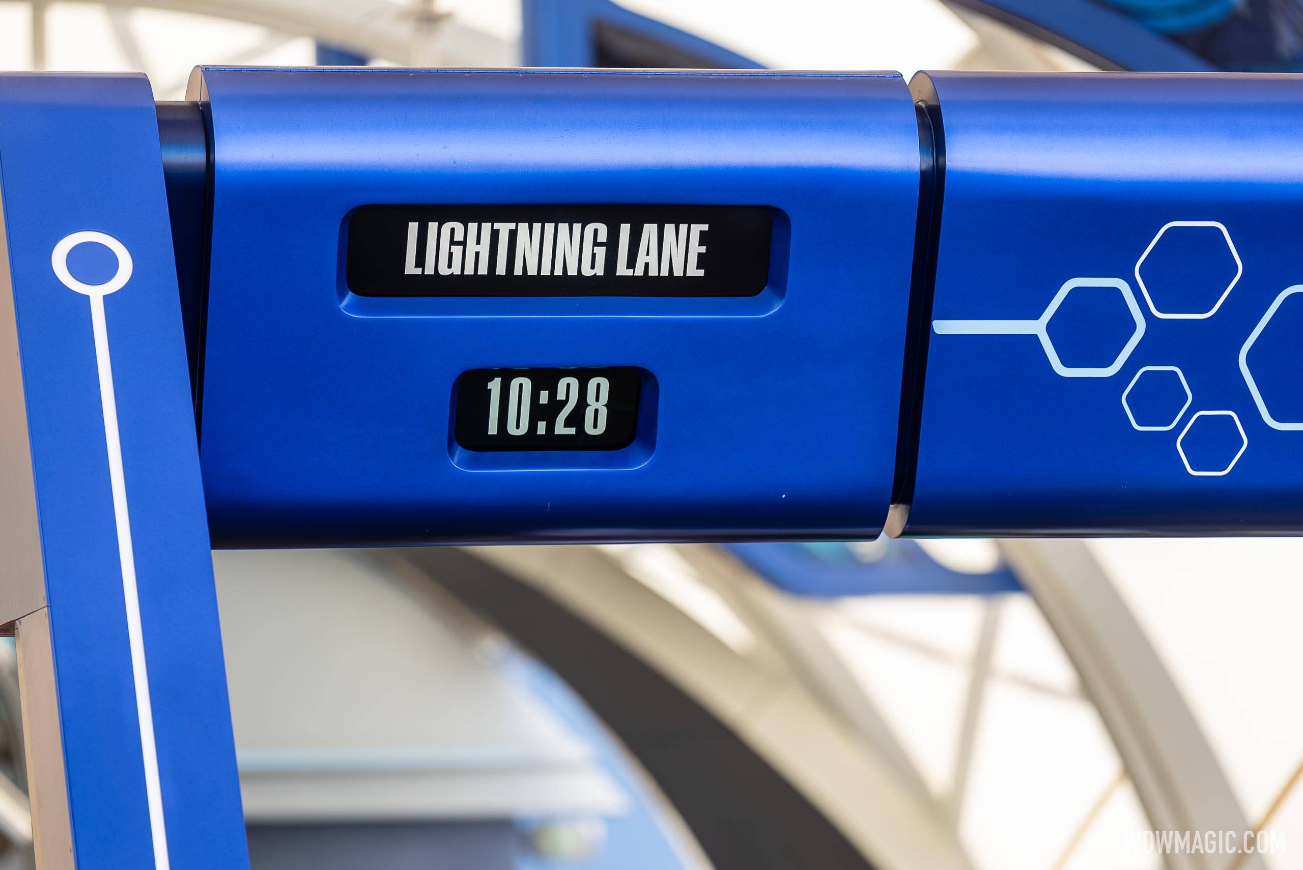 TRON Lightcycle Run Virtual Queue and Lightning Lane entrance
