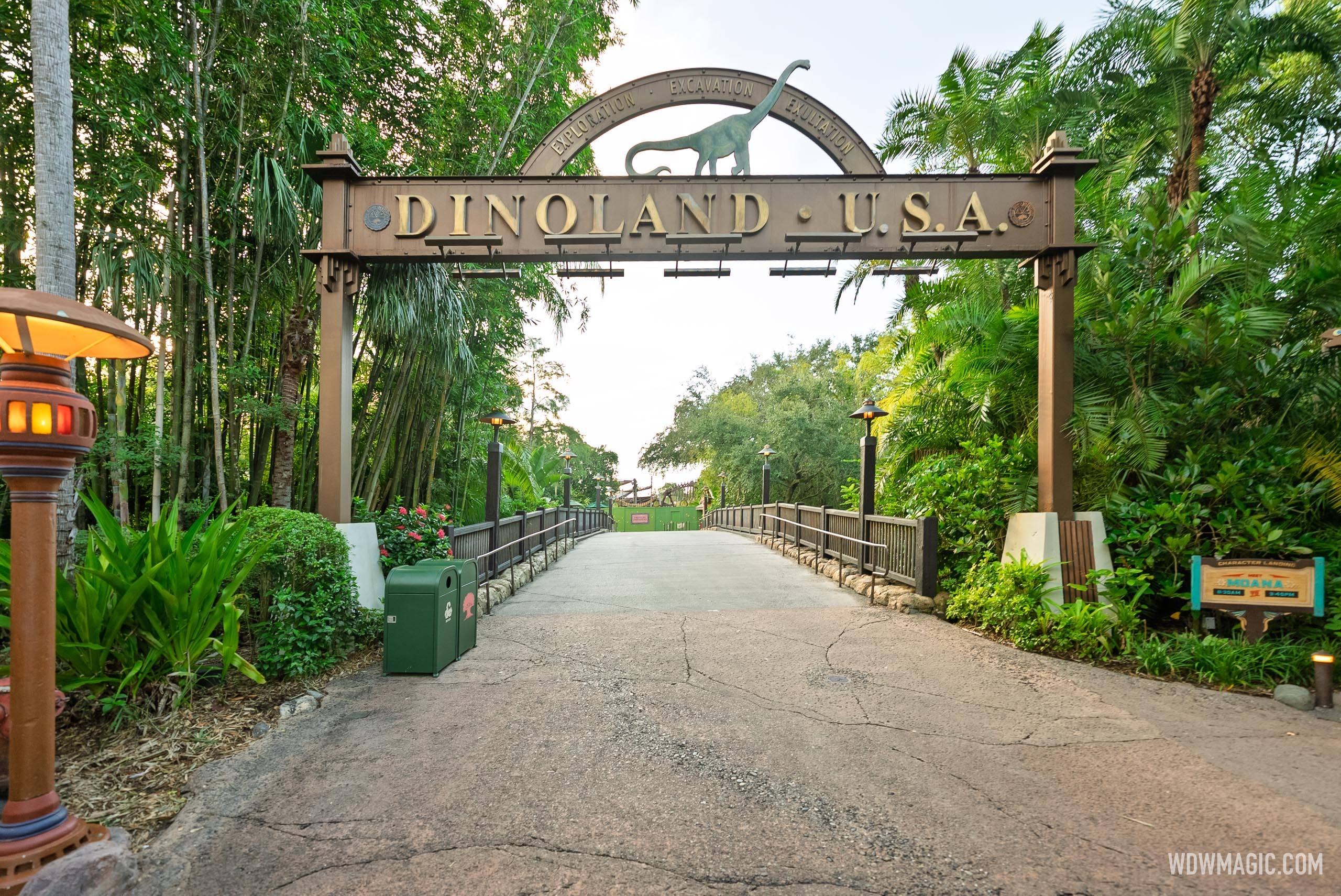 Construction Walls Up Around DinoLand Entrance and Boneyard