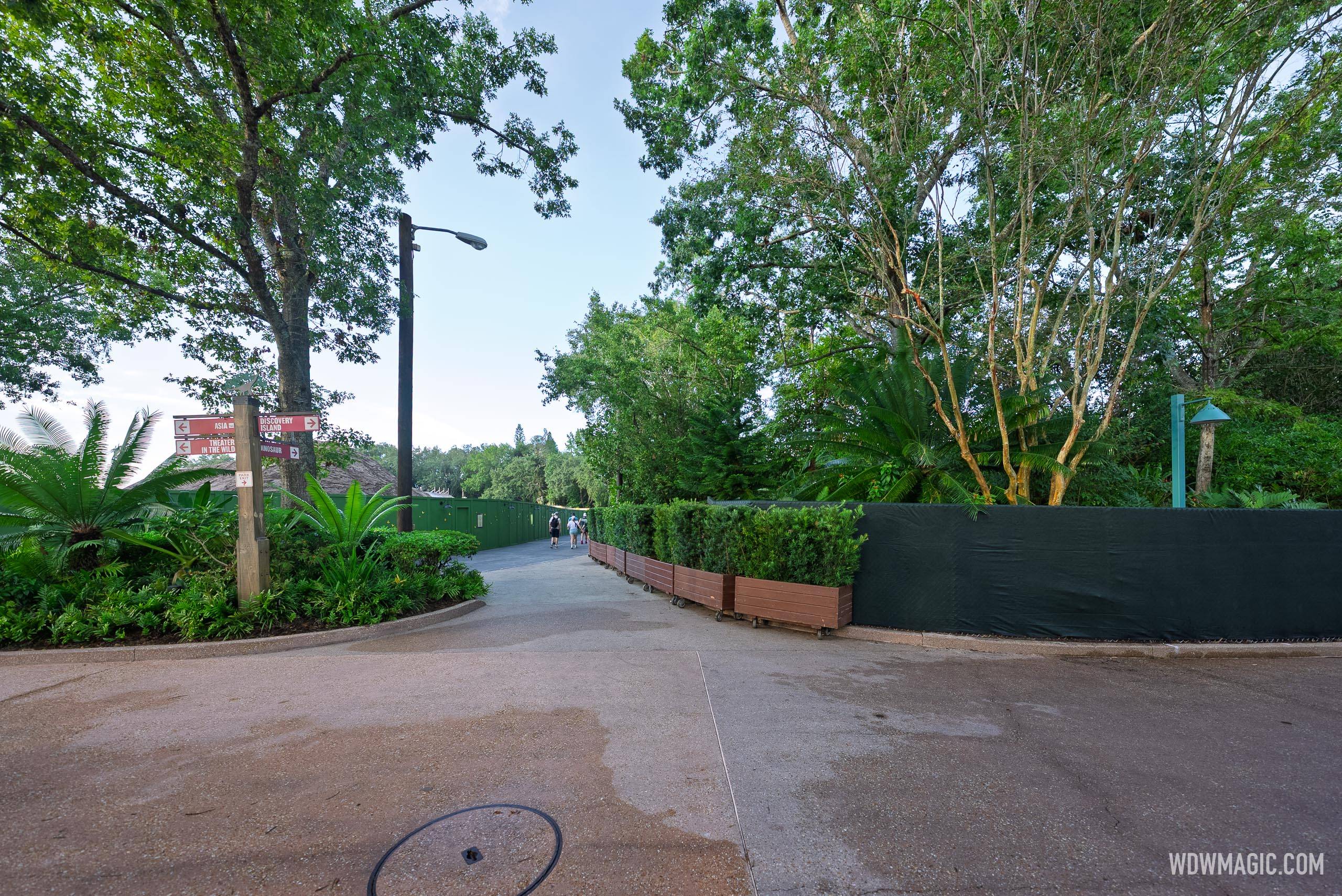 Construction Walls Up Around DinoLand Entrance and Boneyard