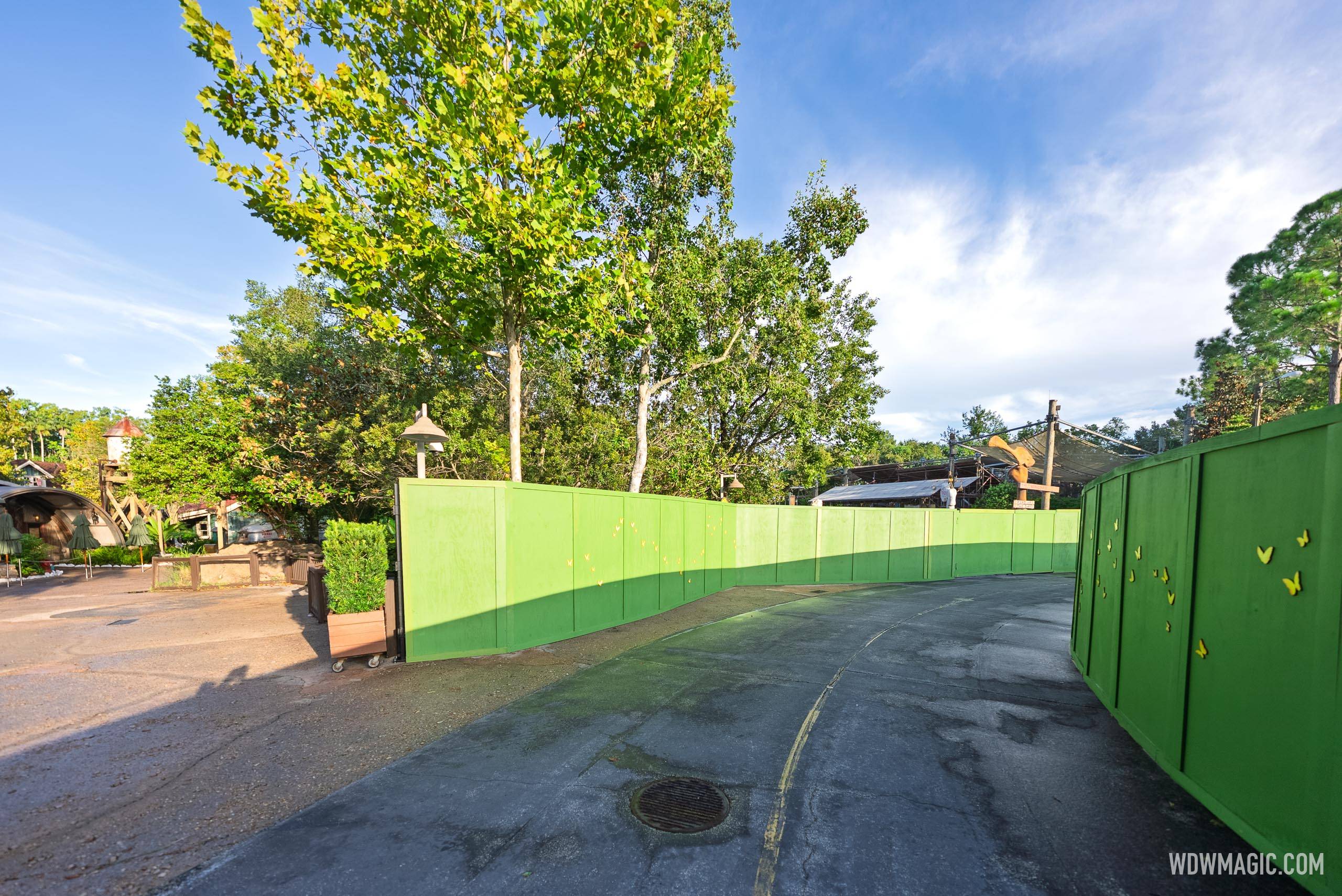 Construction Walls Up Around DinoLand Entrance and Boneyard