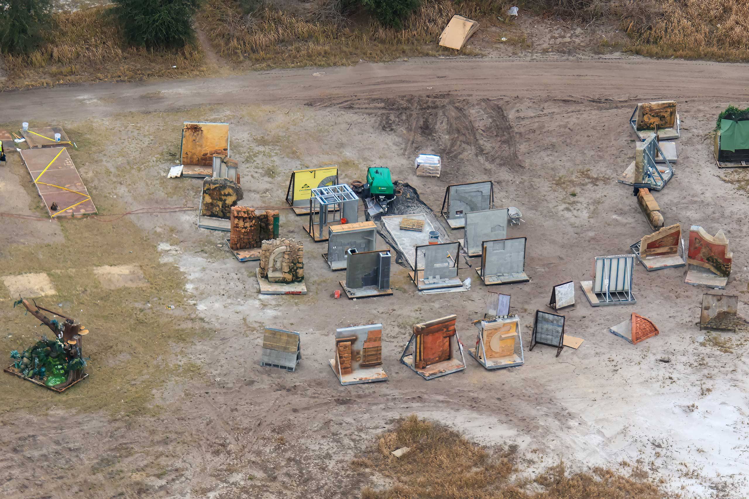 Tropical Americas Themed Finish Mockups - Animal Kingdom Construction Aerials