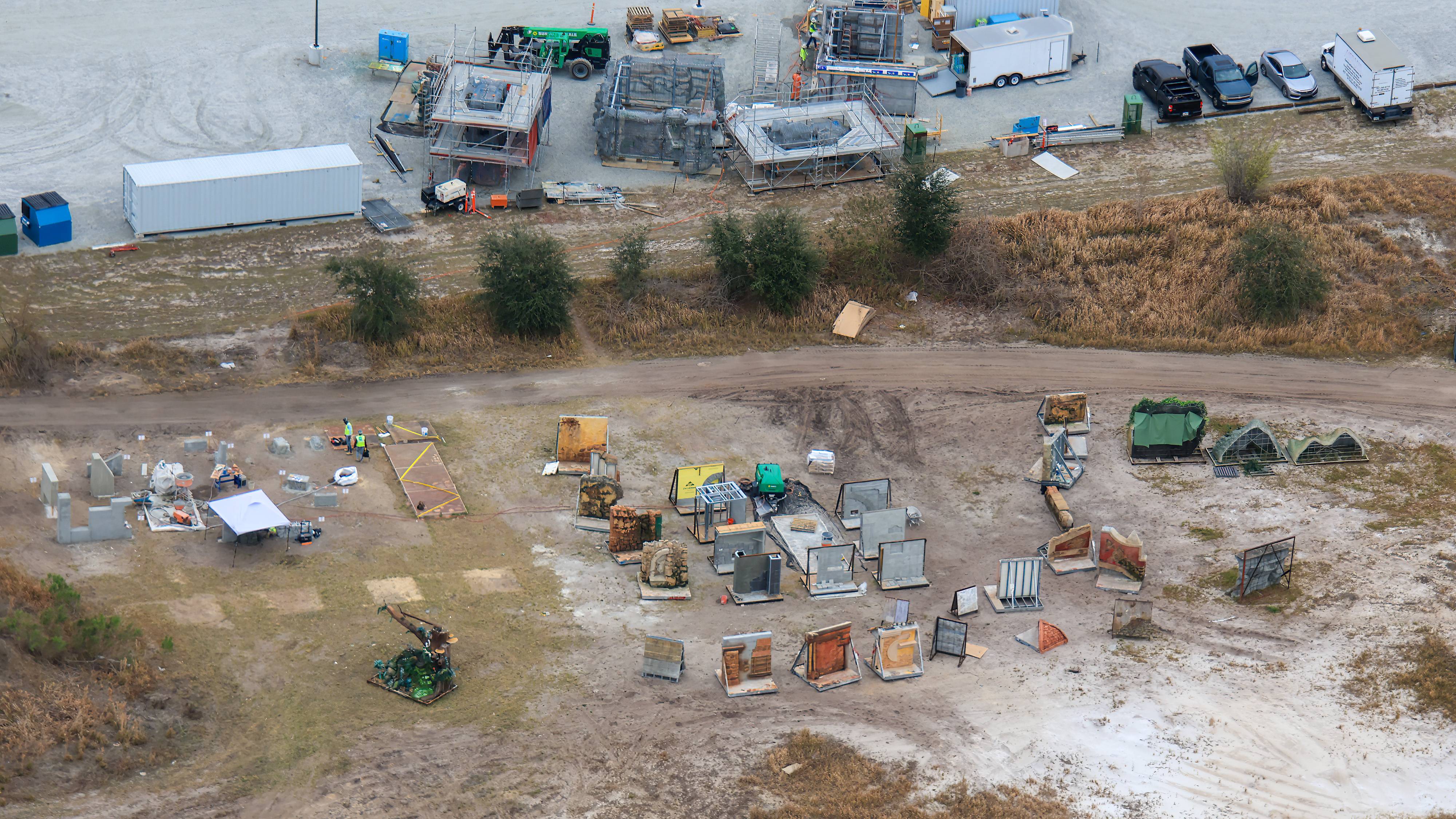 Tropical Americas Themed Finish Mockups - Animal Kingdom Construction Aerials