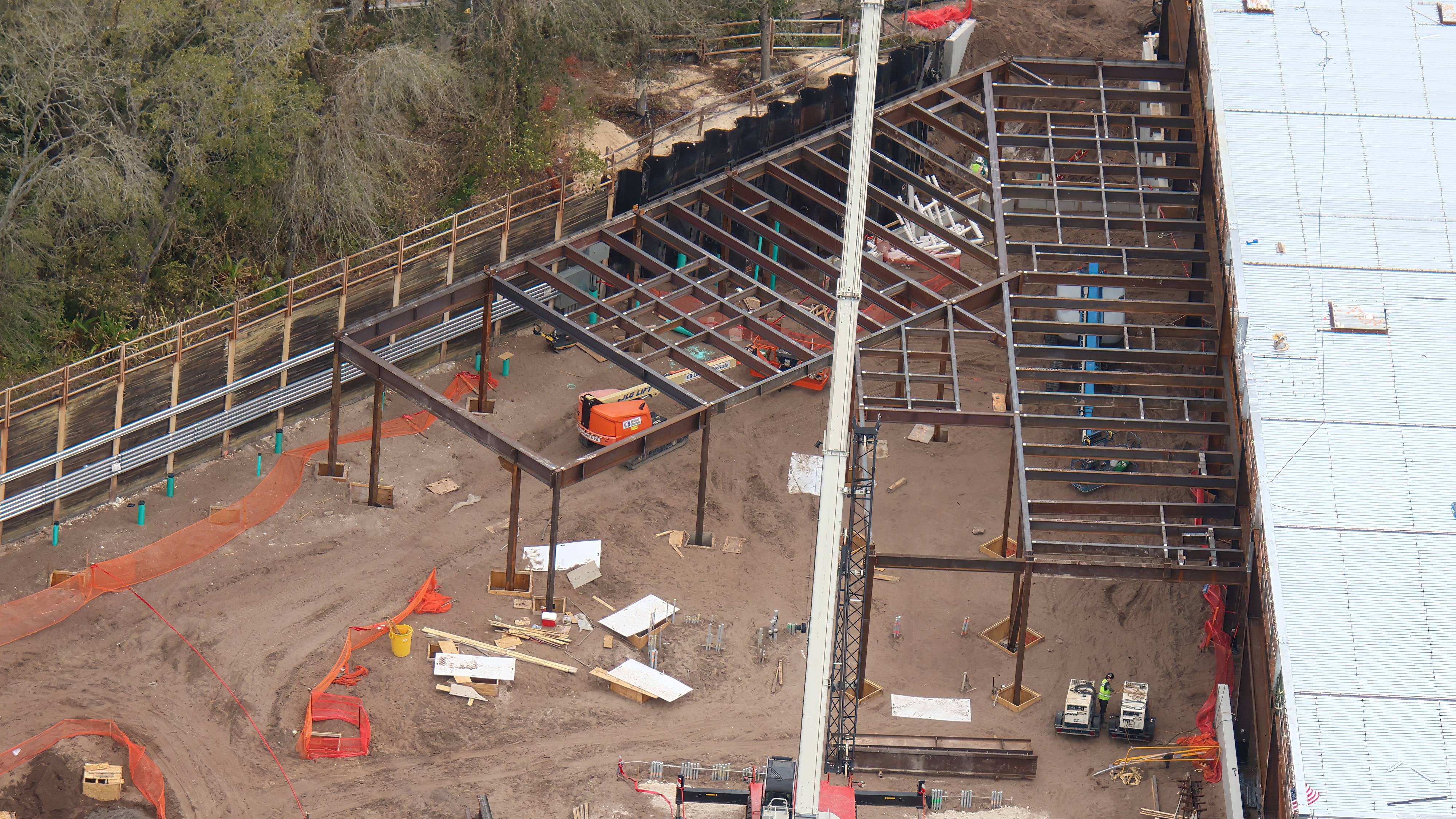 Encanto Attraction Queue Construction - Aerial Photos, February 28 2025