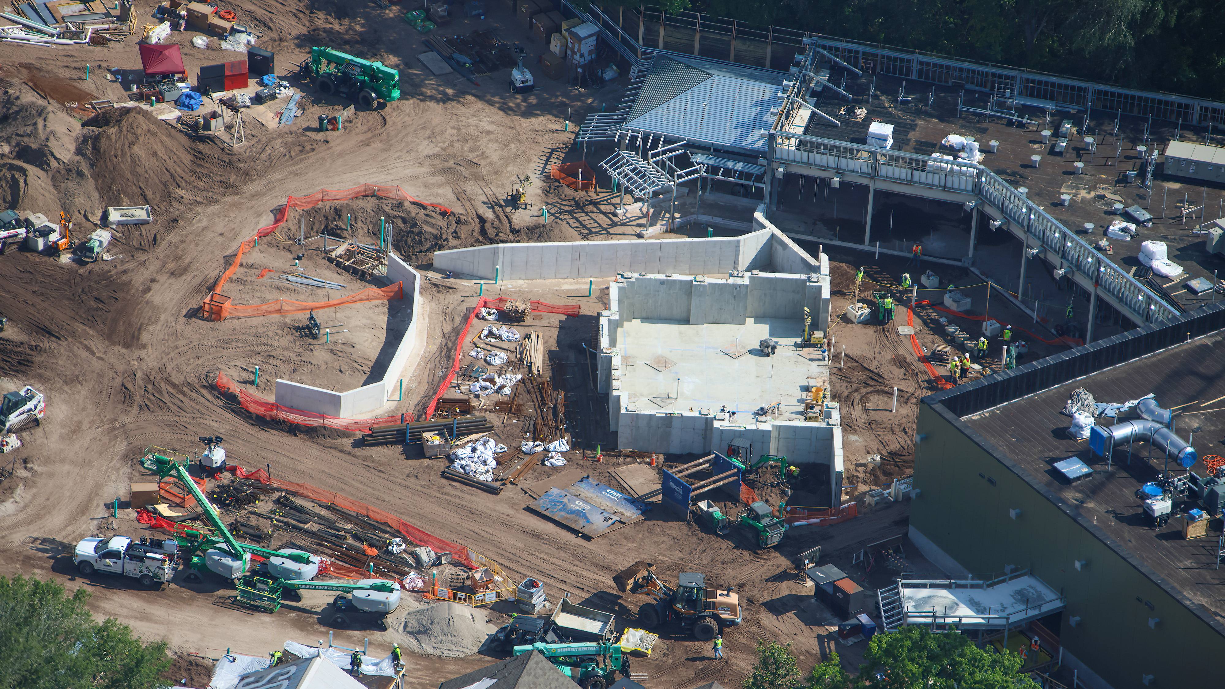 Encanto Attraction Construction — Rockwork and Casa Madrigal Aerials July 17 2026
