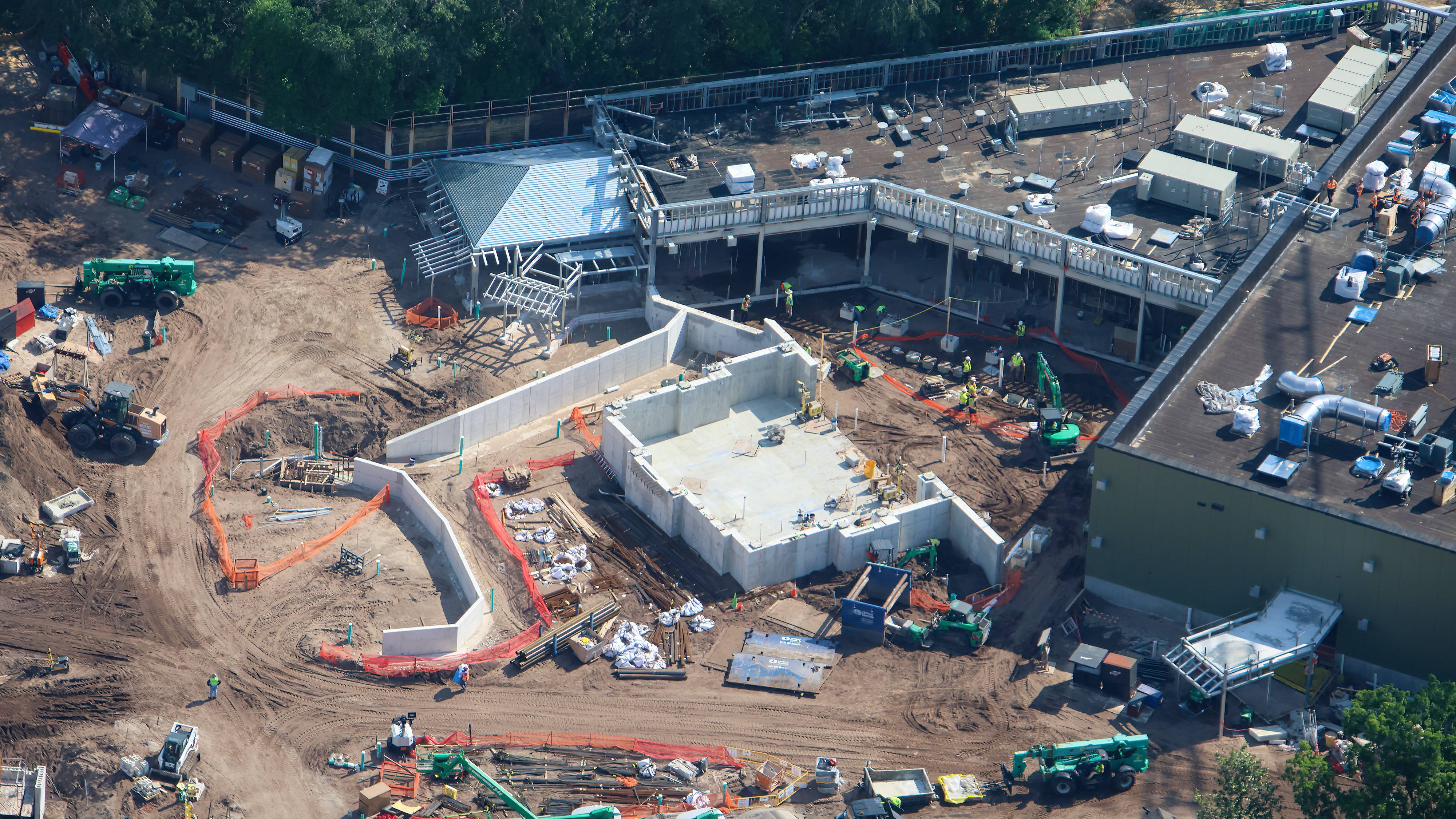 Encanto Attraction Construction — Rockwork and Casa Madrigal Aerials July 17 2026