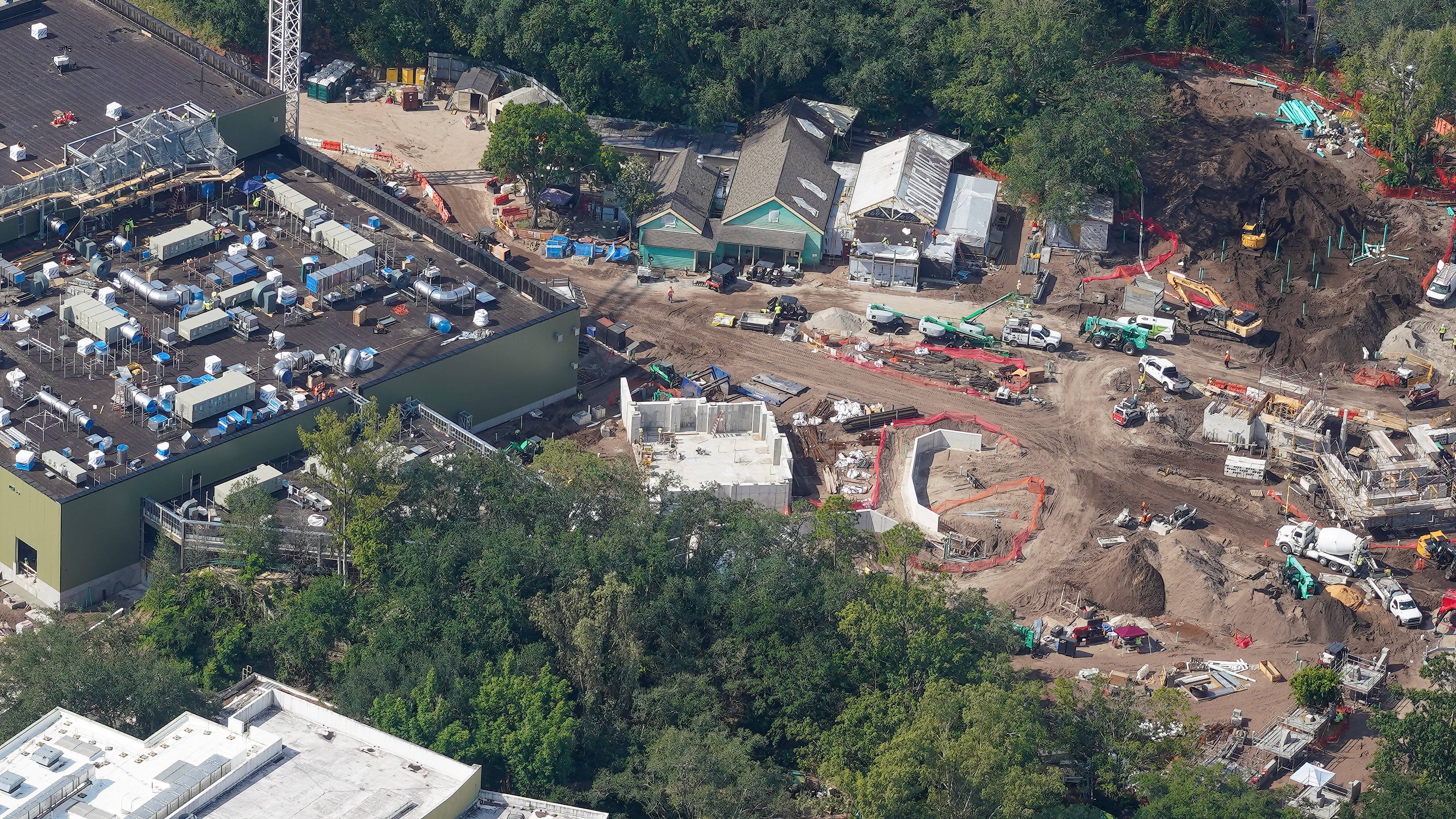 Encanto Attraction Construction — Rockwork and Casa Madrigal Aerials July 17 2026