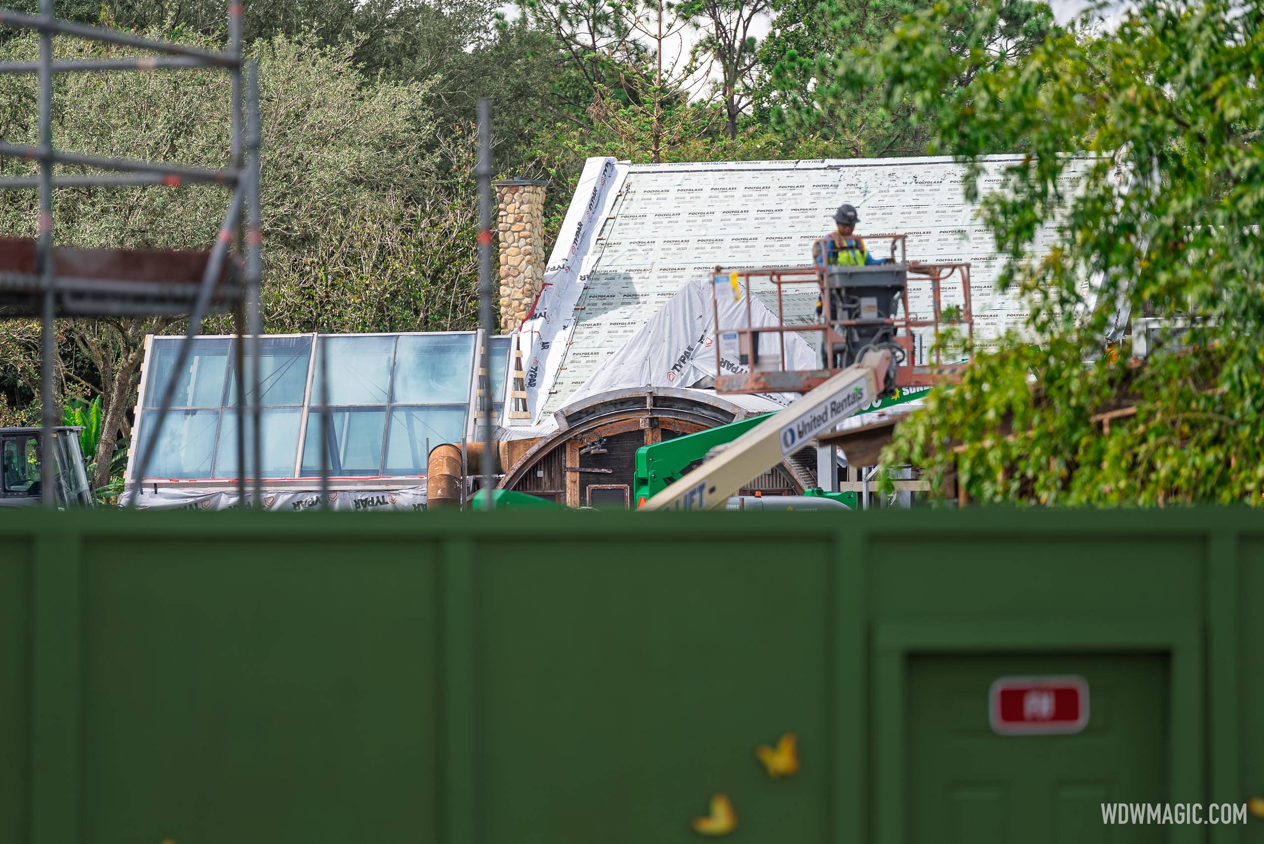 Roofing is being replaced on the quick service restaurant