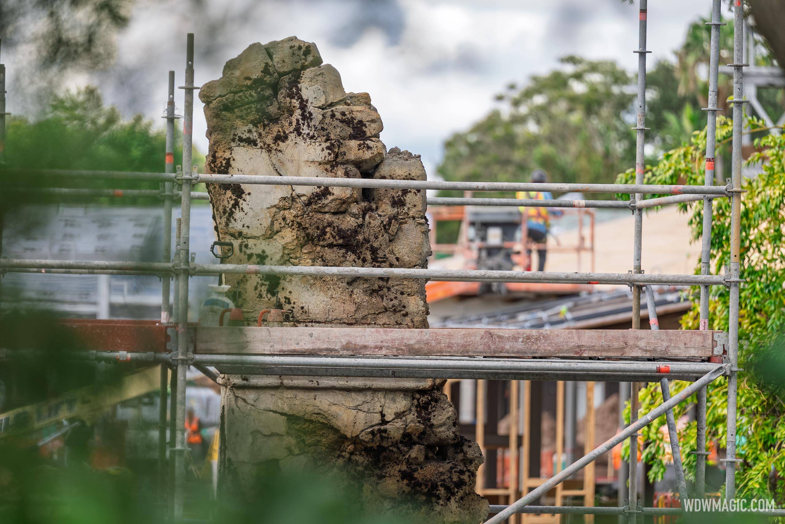 Closeup of finished rock work