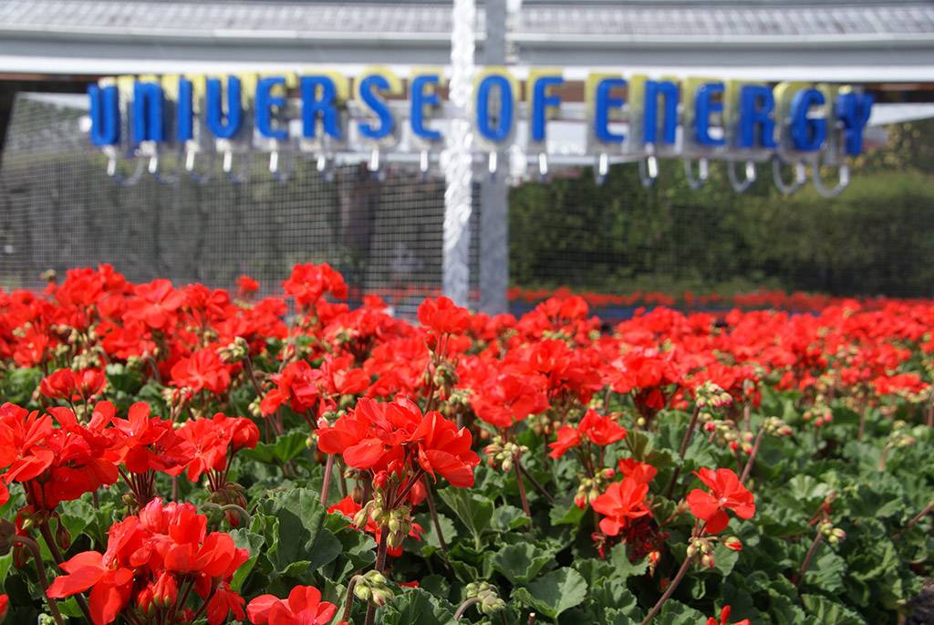 Universe of Energy Pavilion exterior being restored to original colors