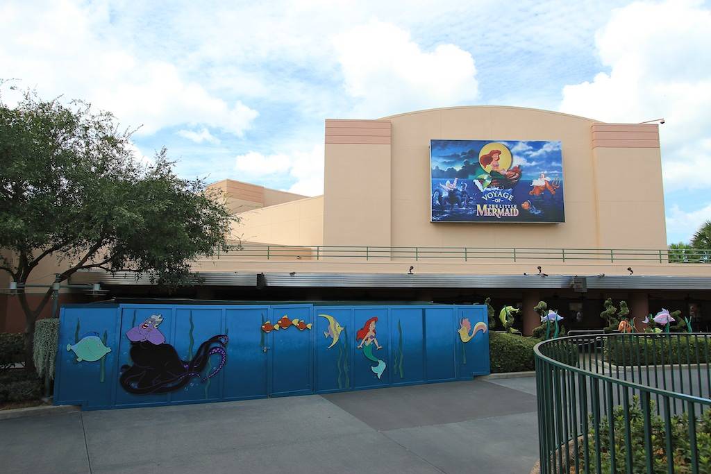 Construction wall up at the Studios 'Voyage of the Little Mermaid'