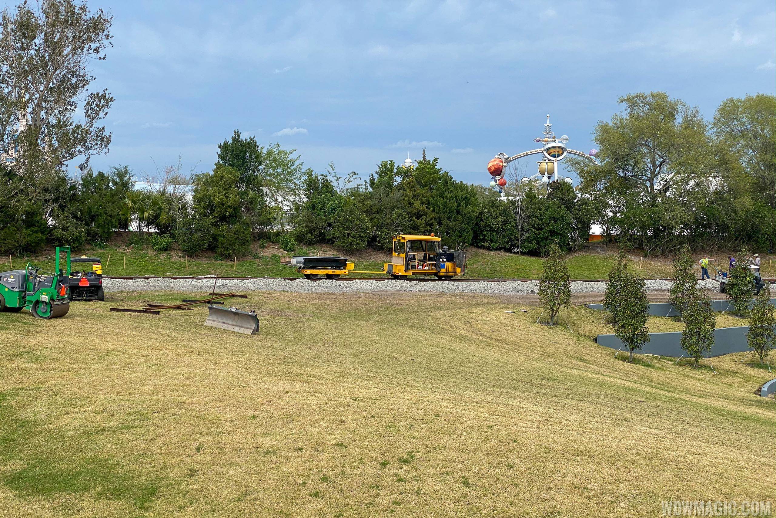 Laying replacement track at the Walt Disney World Railway