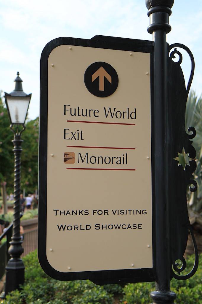 New directional signage in World Showcase