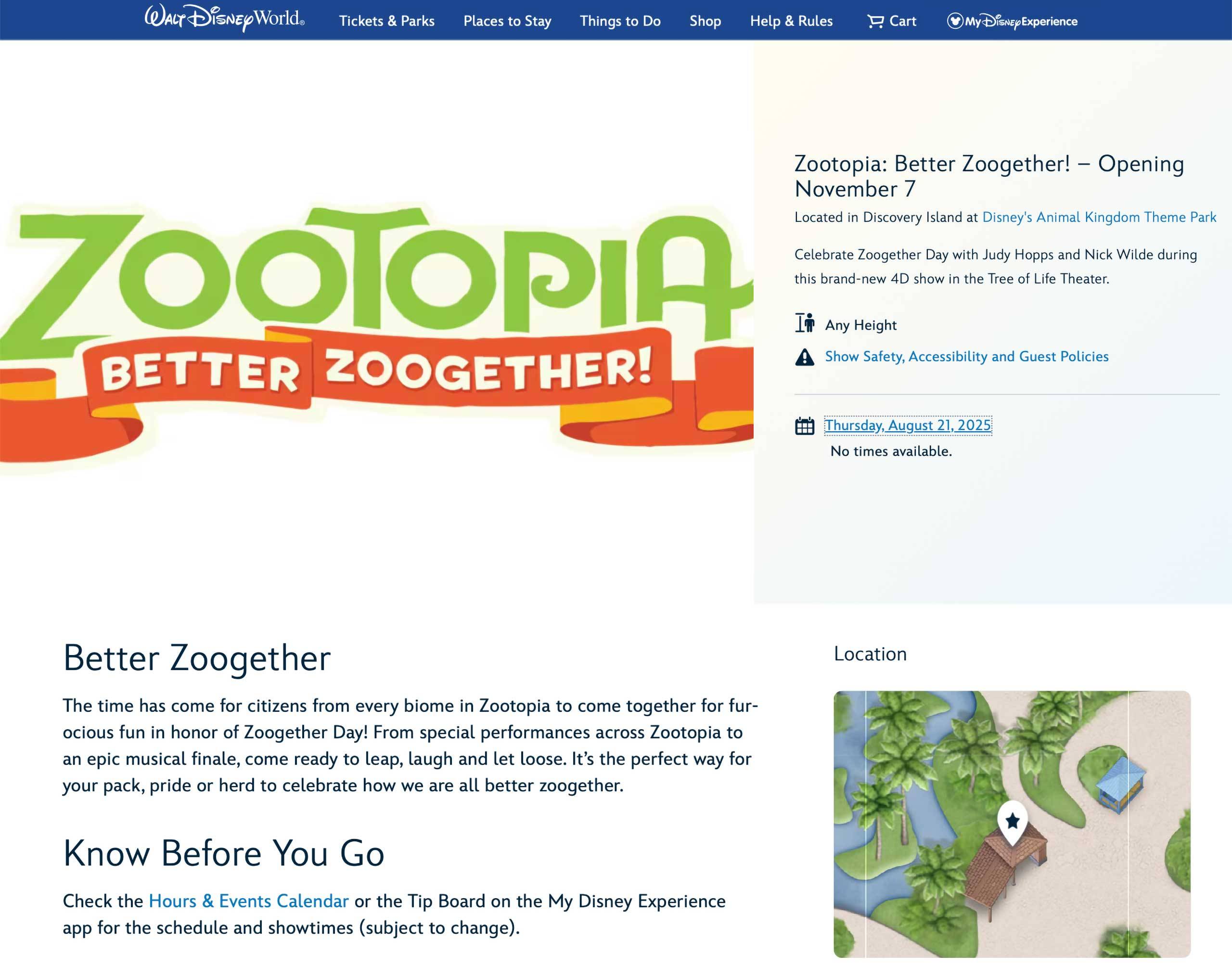 Zootopia: Better Zoogether Web Page