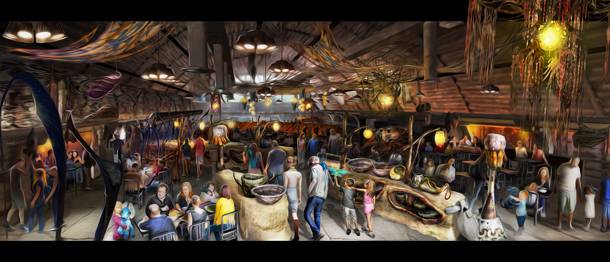 Pandora - The World of Avatar shops and restaurant concept art