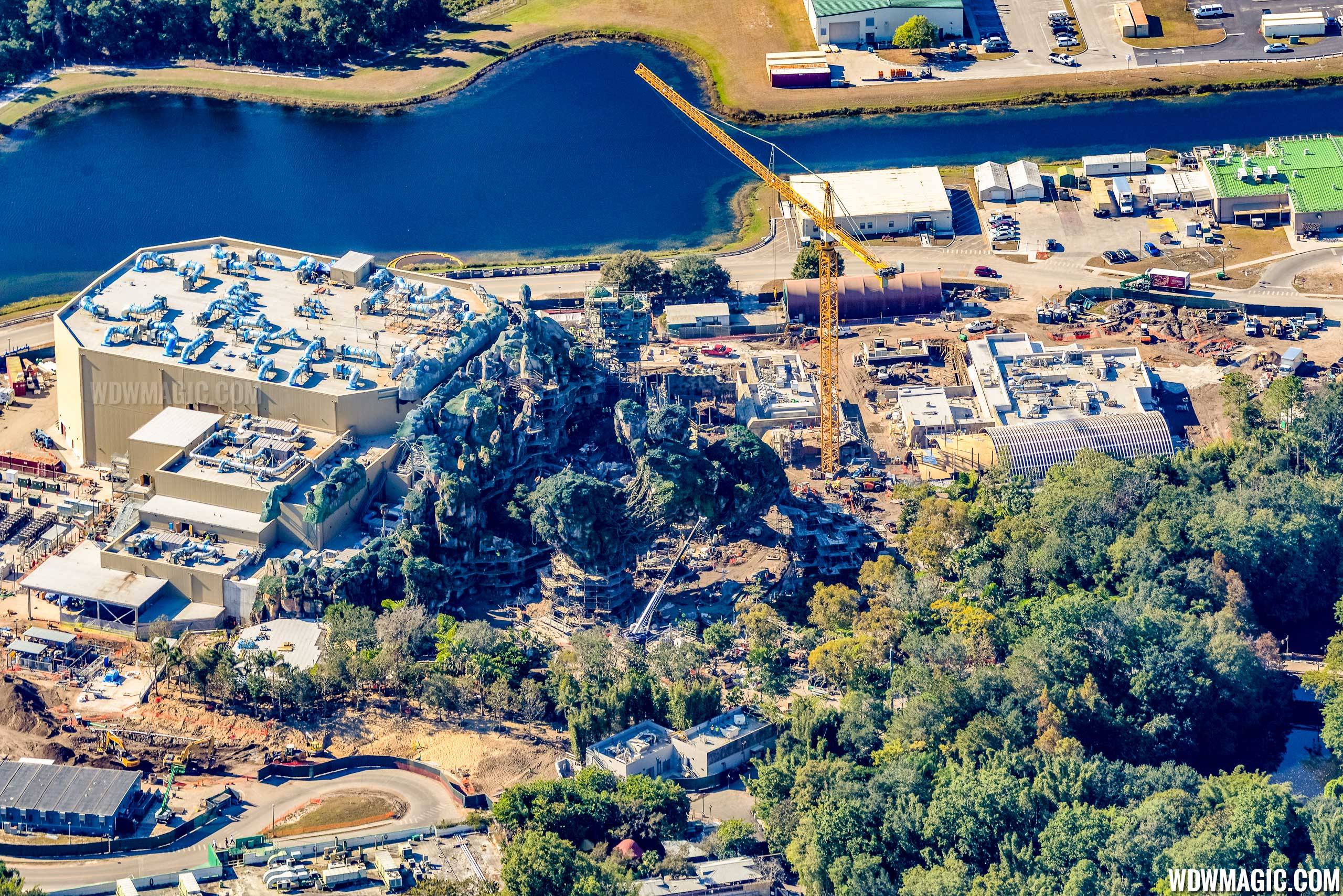 Aerial views of 'Pandora - The World of Avatar' under
