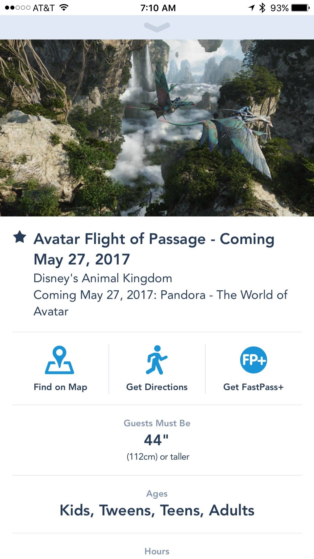 Flight of Passage FastPass in My Disney Experience