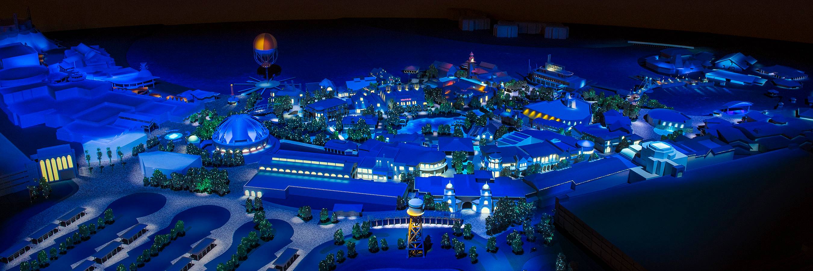 Disney Springs nighttime view concept art