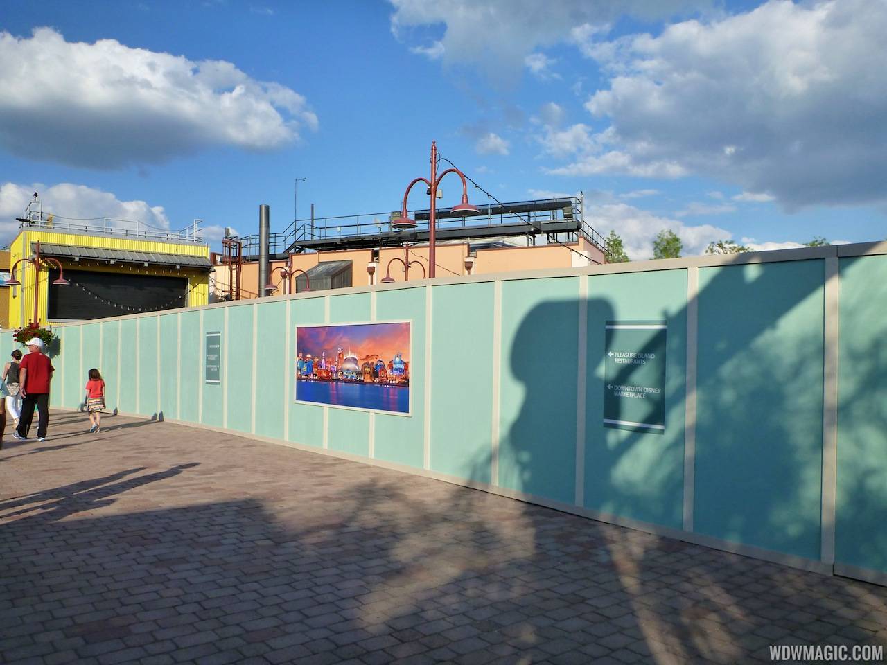Construction walls up in former Pleasure Island area