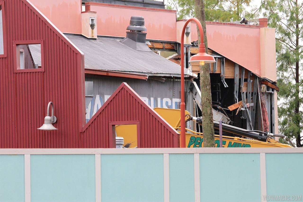 Disney Springs construction site on Pleasure Island - Comedy Warehouse demolition