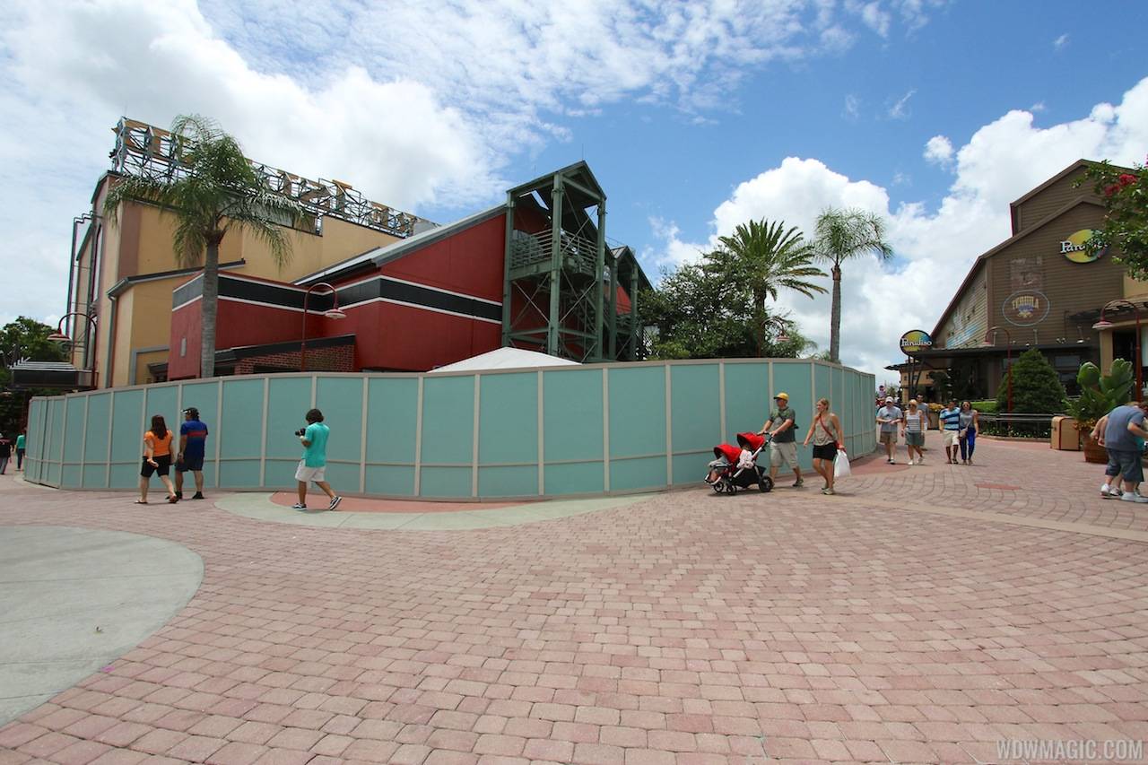 Disney Springs construction site on Pleasure Island - View of the entrance to Pleasure Island