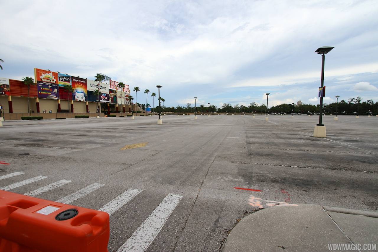 PHOTOS - Parking lots J and K now closed at Downtown Disney and new construction trailers are in place on lot H
