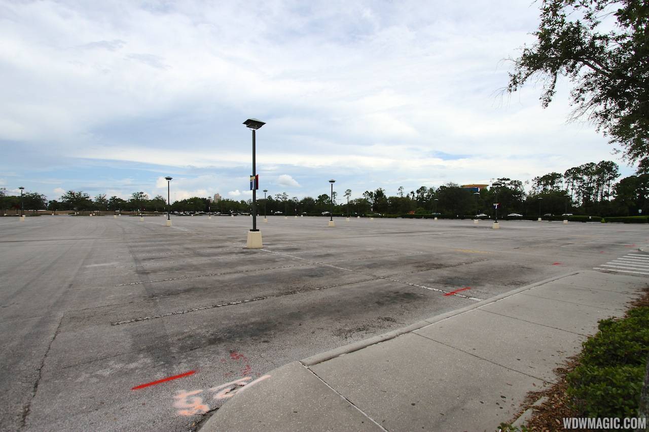 PHOTOS - Parking lots J and K now closed at Downtown Disney and new construction trailers are in place on lot H