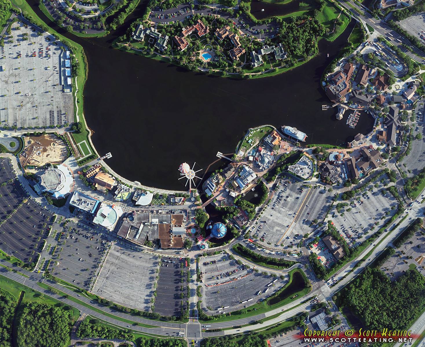 Disney Springs construction - aerial view July 2013