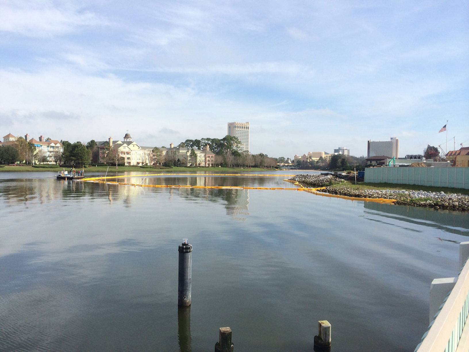 PHOTO - 'The Boat House' footprint area now marked out at Disney Springs 'The Landing'