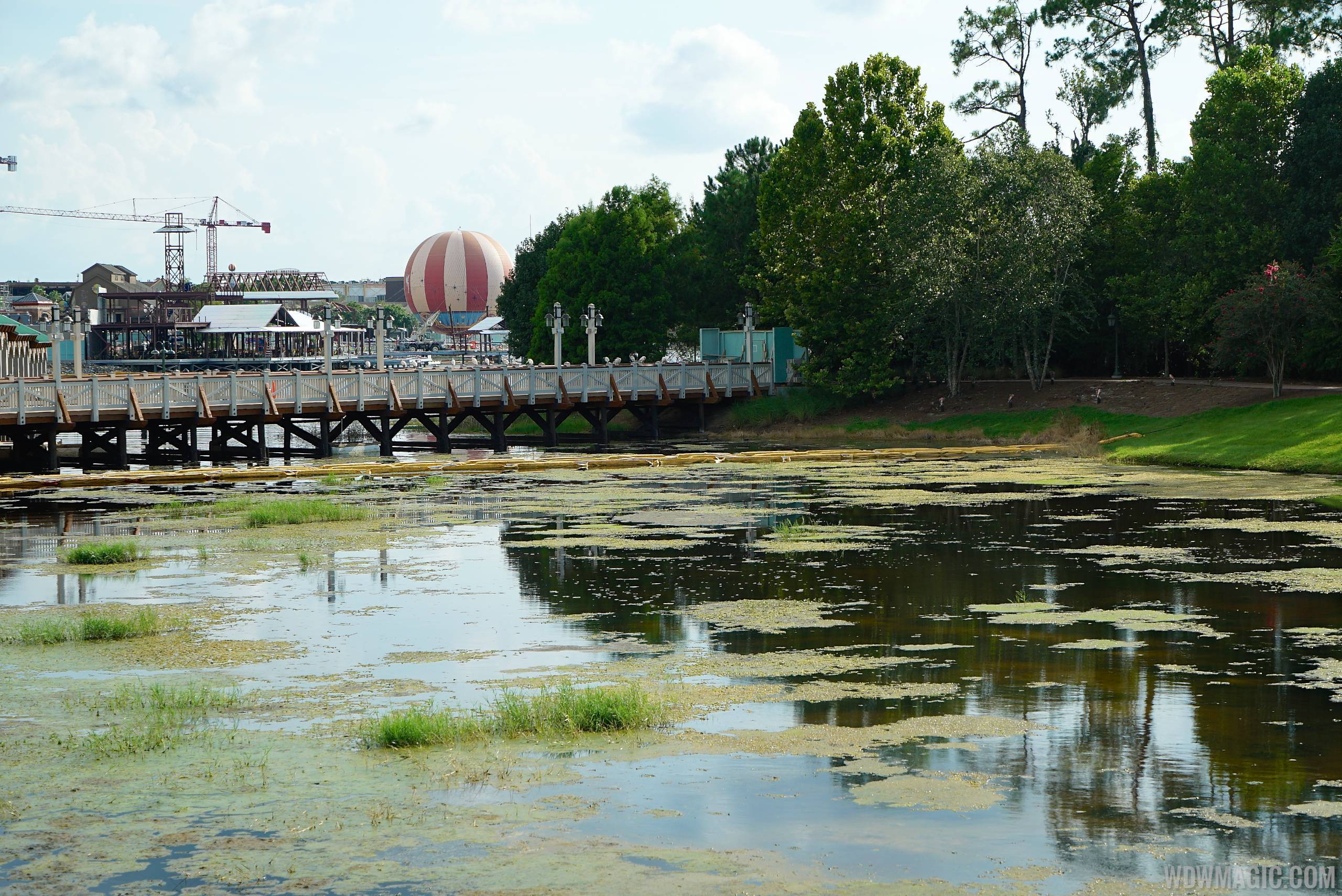 PHOTOS - New Disney Springs Marketplace boat dock and bridge to Saratoga Springs nears completion