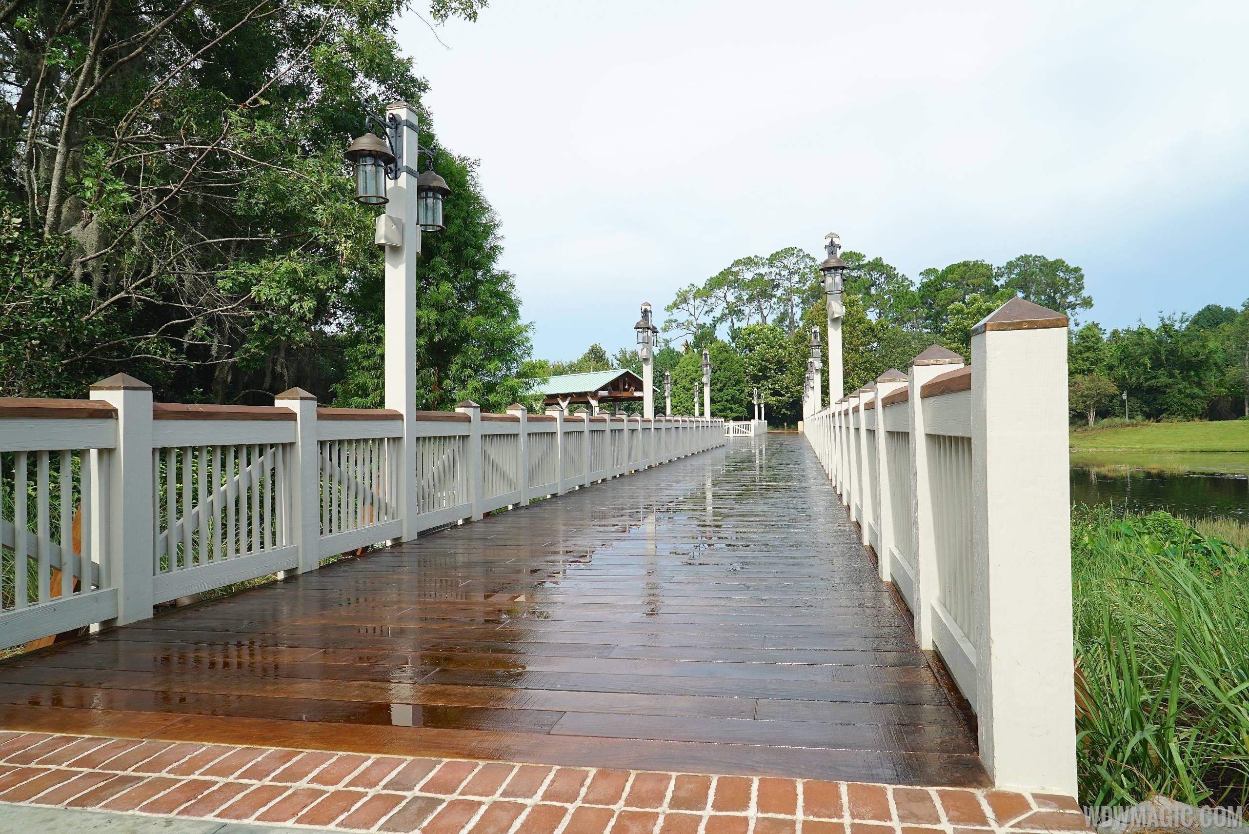 Marketplace to Saratoga Springs Resort bridge and boat dock complete