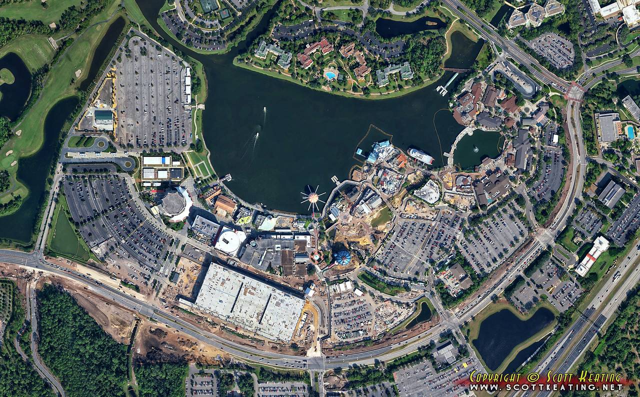 Disney Springs construction aerial view