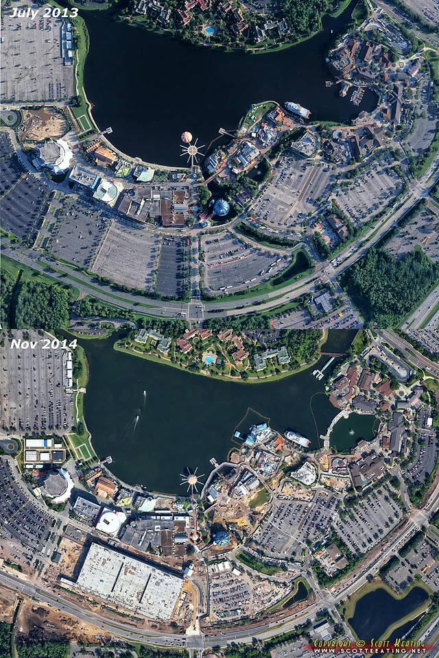 Disney Springs construction aerial view