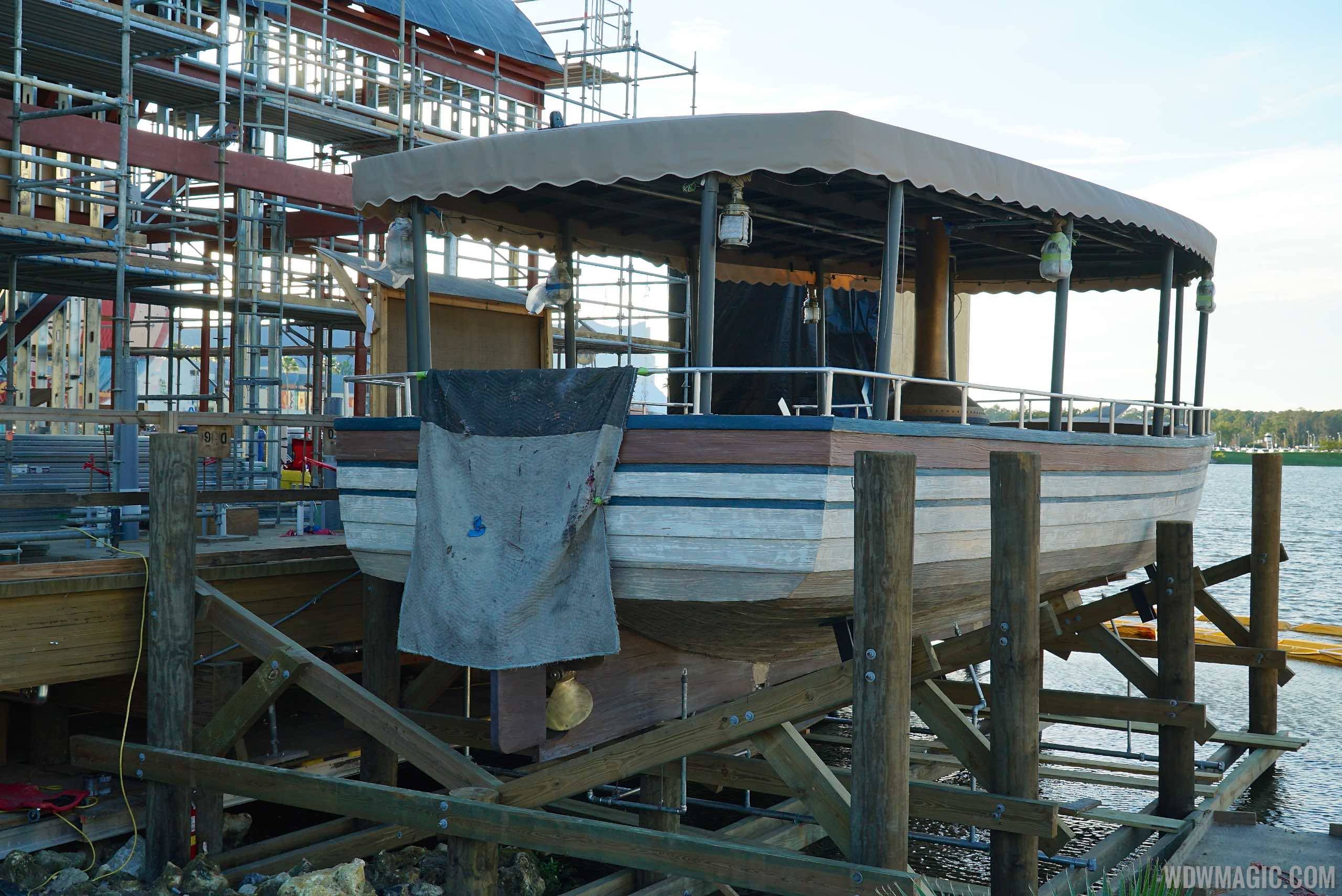 PHOTOS - Boat arrives at The Hangar to form part of the outdoor patio area for the Disney Springs bar