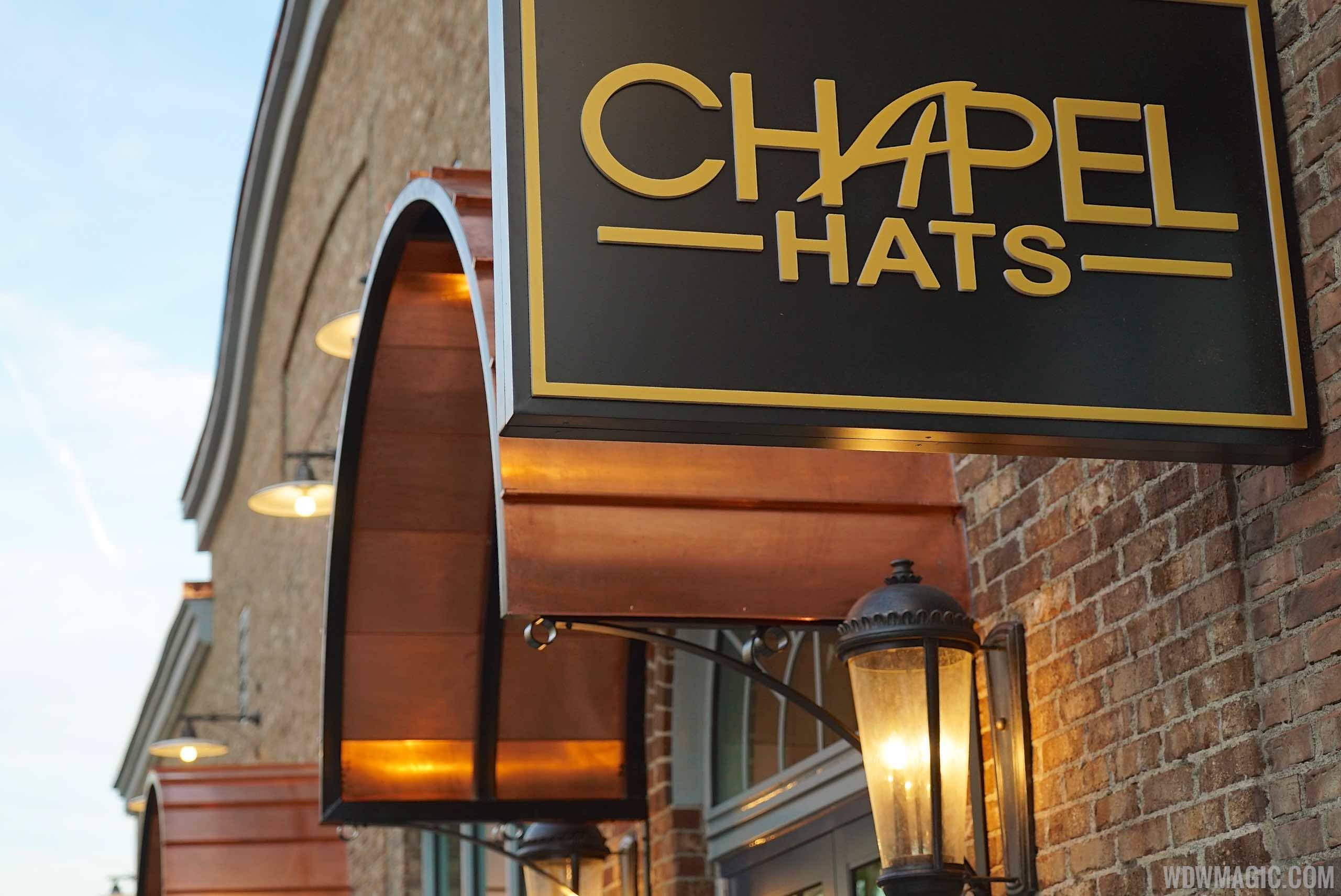 Signage up for Chapel Hats