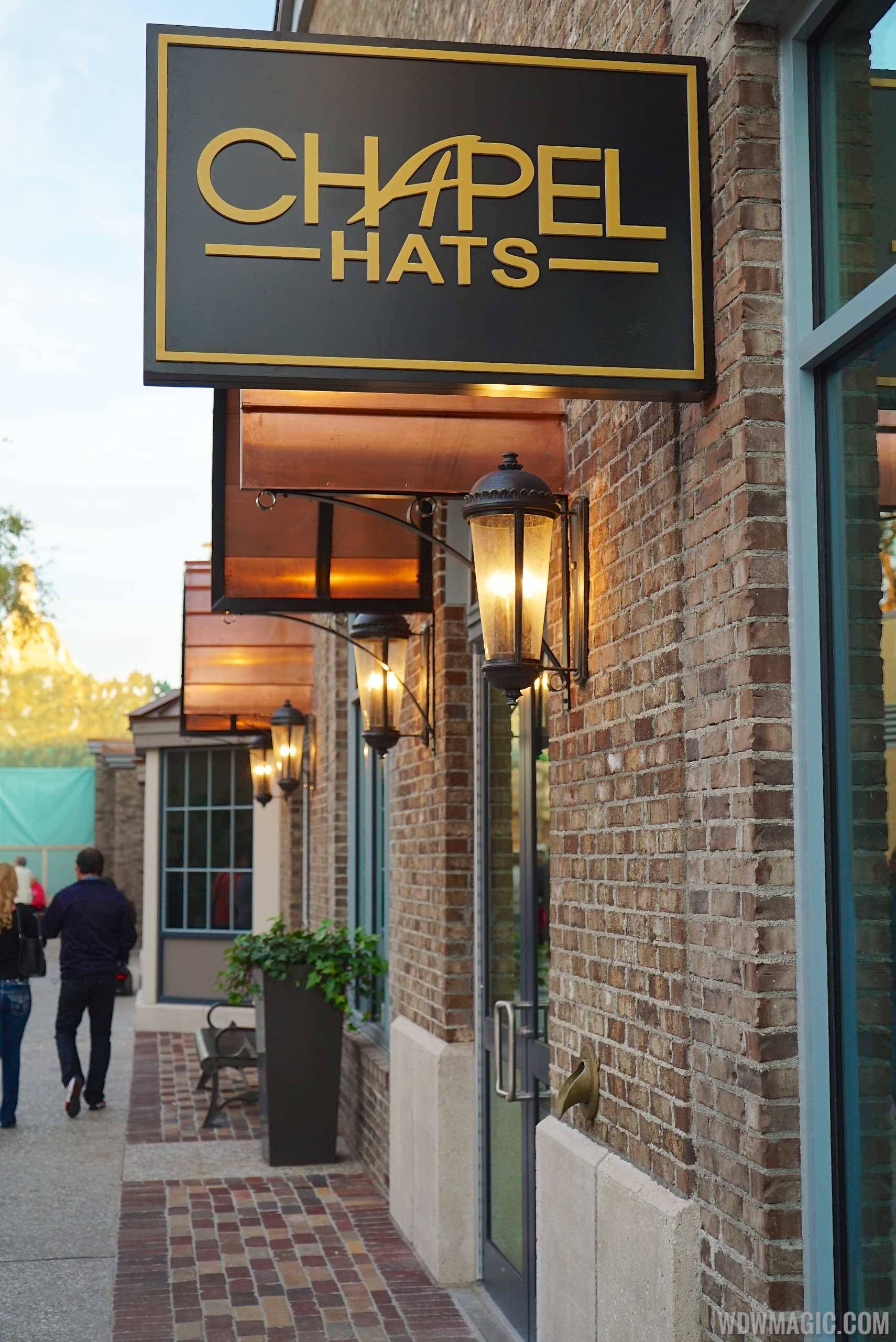 Signage up for Chapel Hats