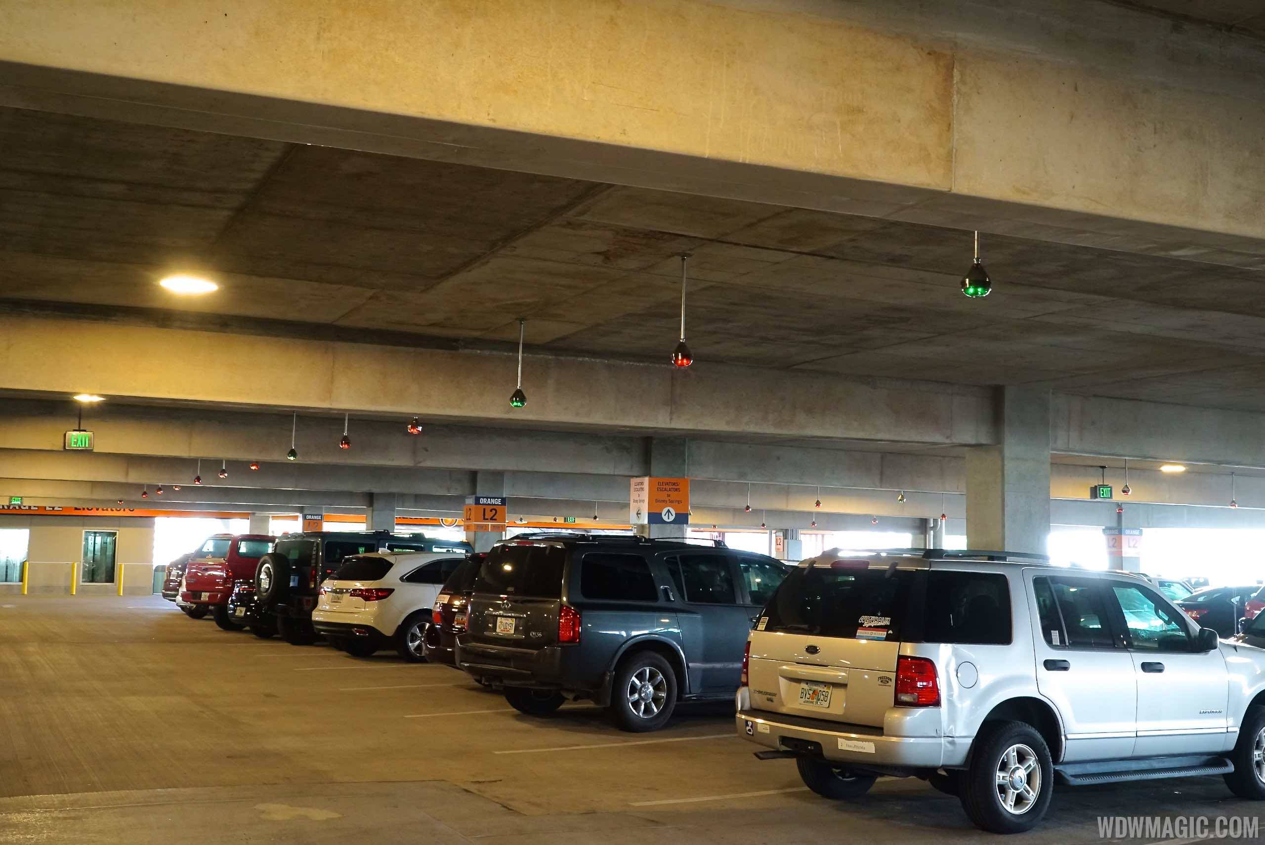 PHOTOS - Disney Springs West Side parking garage now testing the available space sensing technology